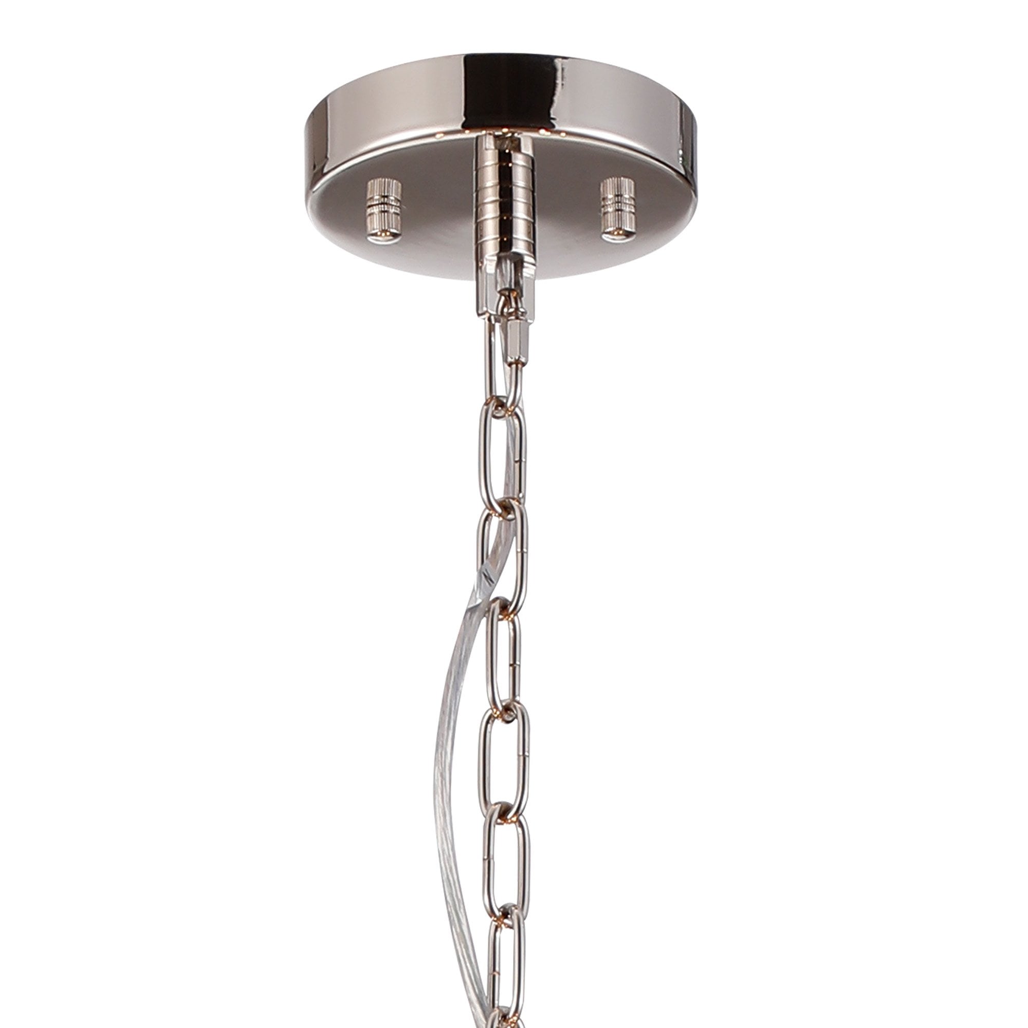 Fabula Oakhurst 8 Light Pendant/Semi-Flush Light - Polished Nickel & Clear Glass