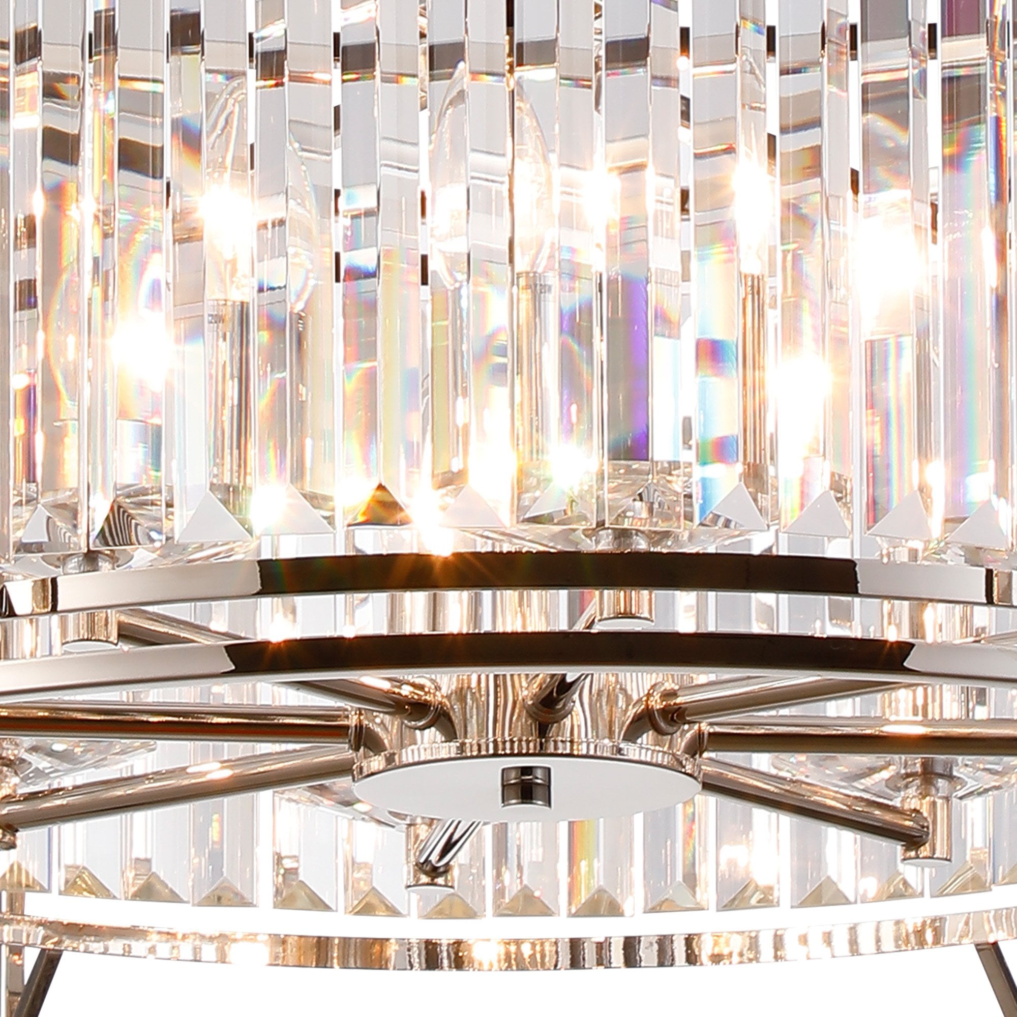 Fabula Oakhurst 8 Light Pendant/Semi-Flush Light - Polished Nickel & Clear Glass