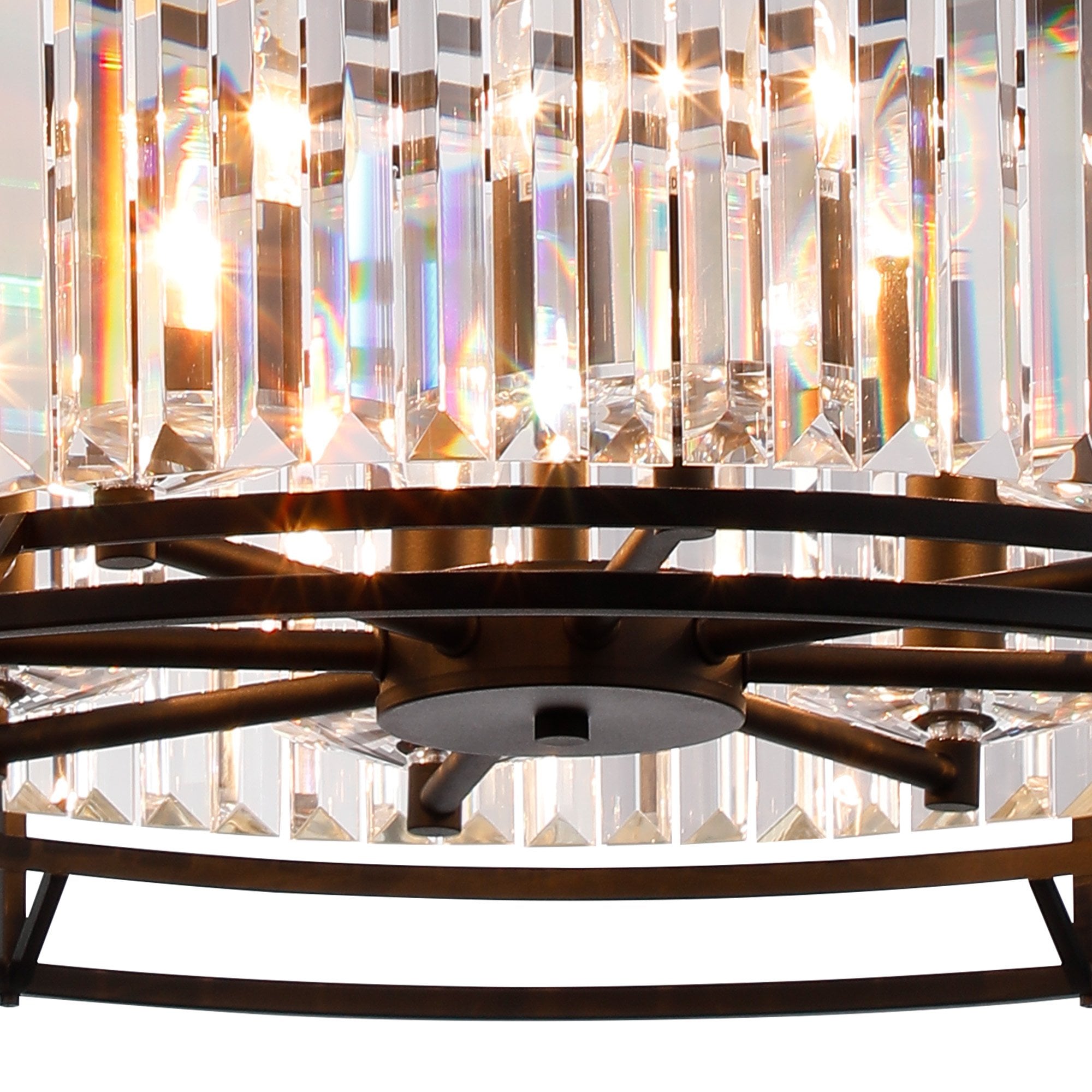 Fabula Oakhurst 8 Light Pendant/Semi-Flush Light - Satin Black & Clear Glass