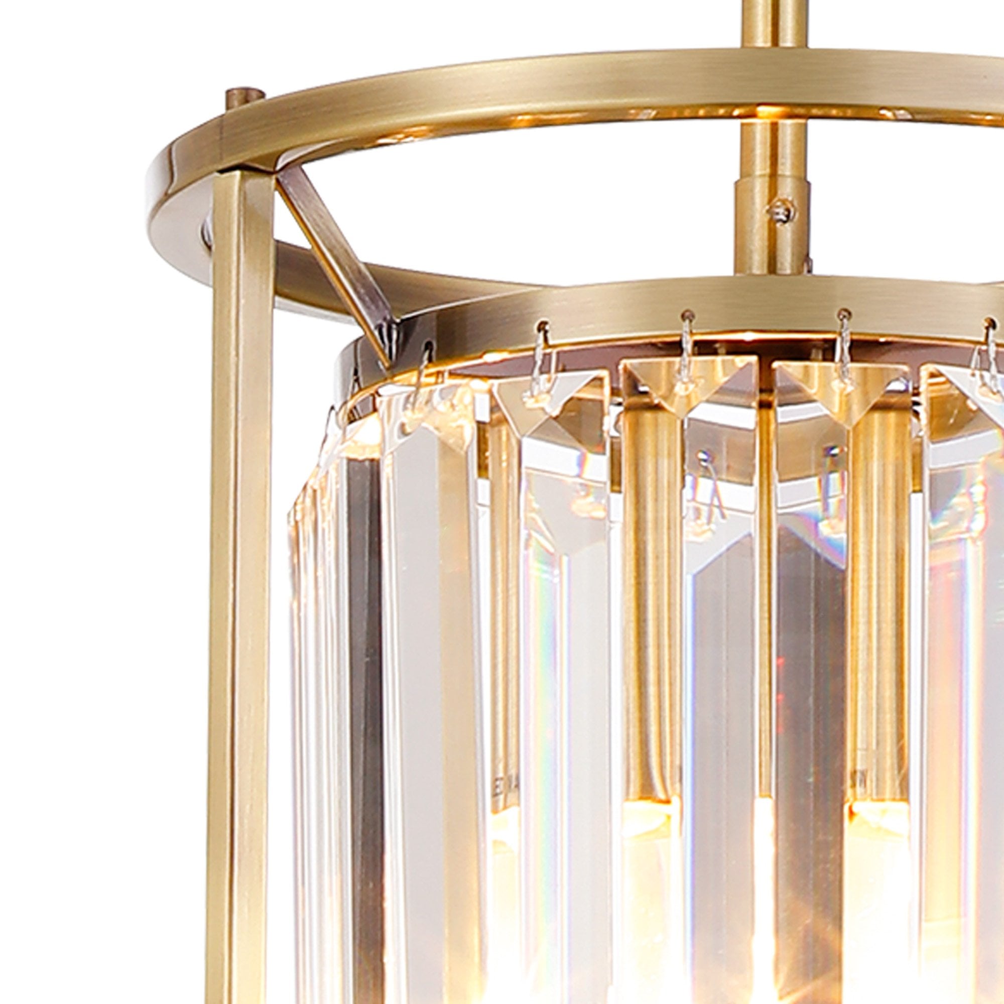 Fabula Oakhurst Single Pendant - Antique Brass & Clear Glass