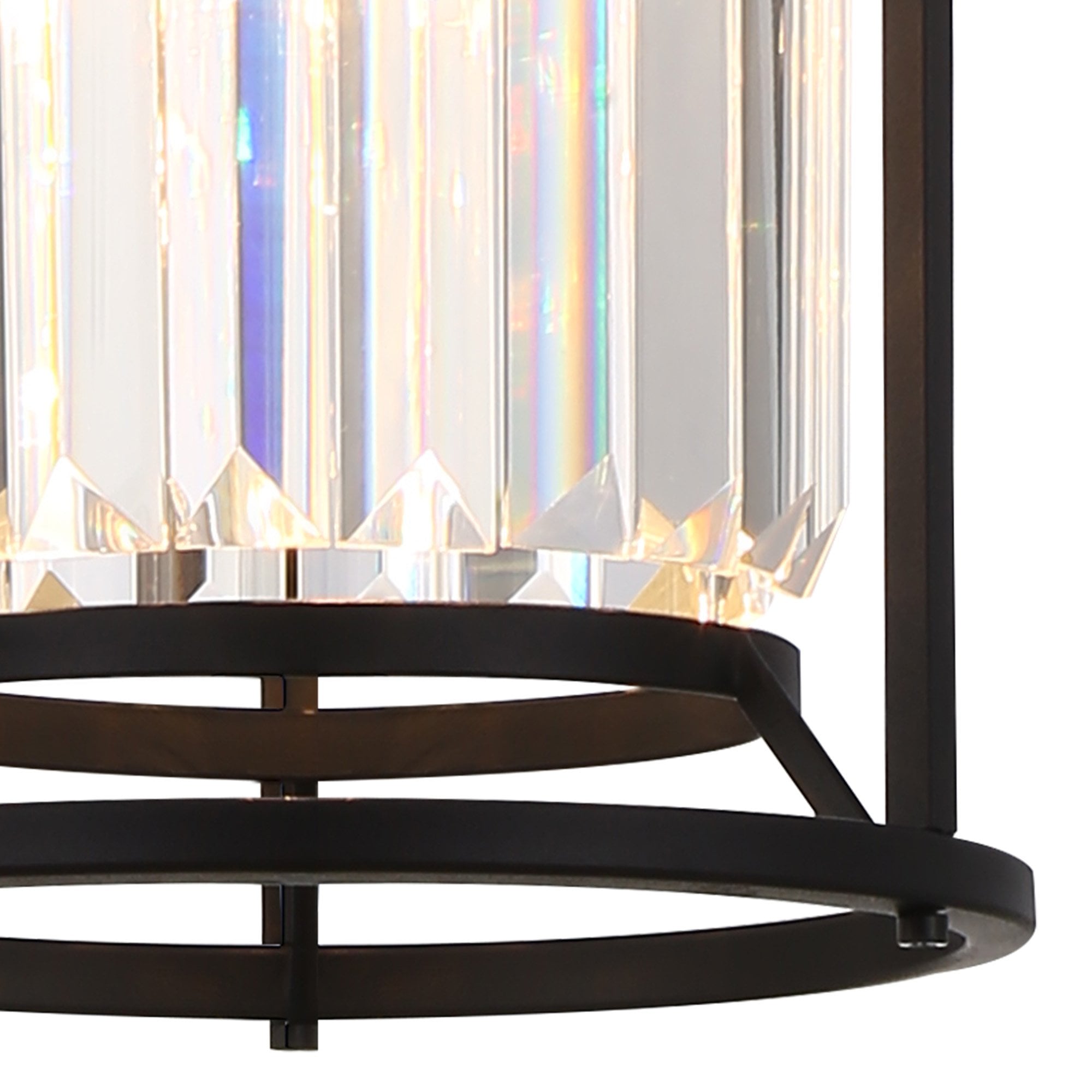 Fabula Oakhurst Single Pendant - Satin Black & Clear Glass