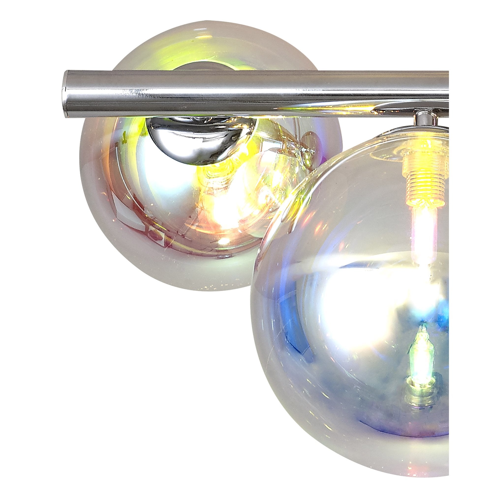 Fabula Roding 4 Light Semi-Flush Light - Polished Chrome & Iridescent Glass