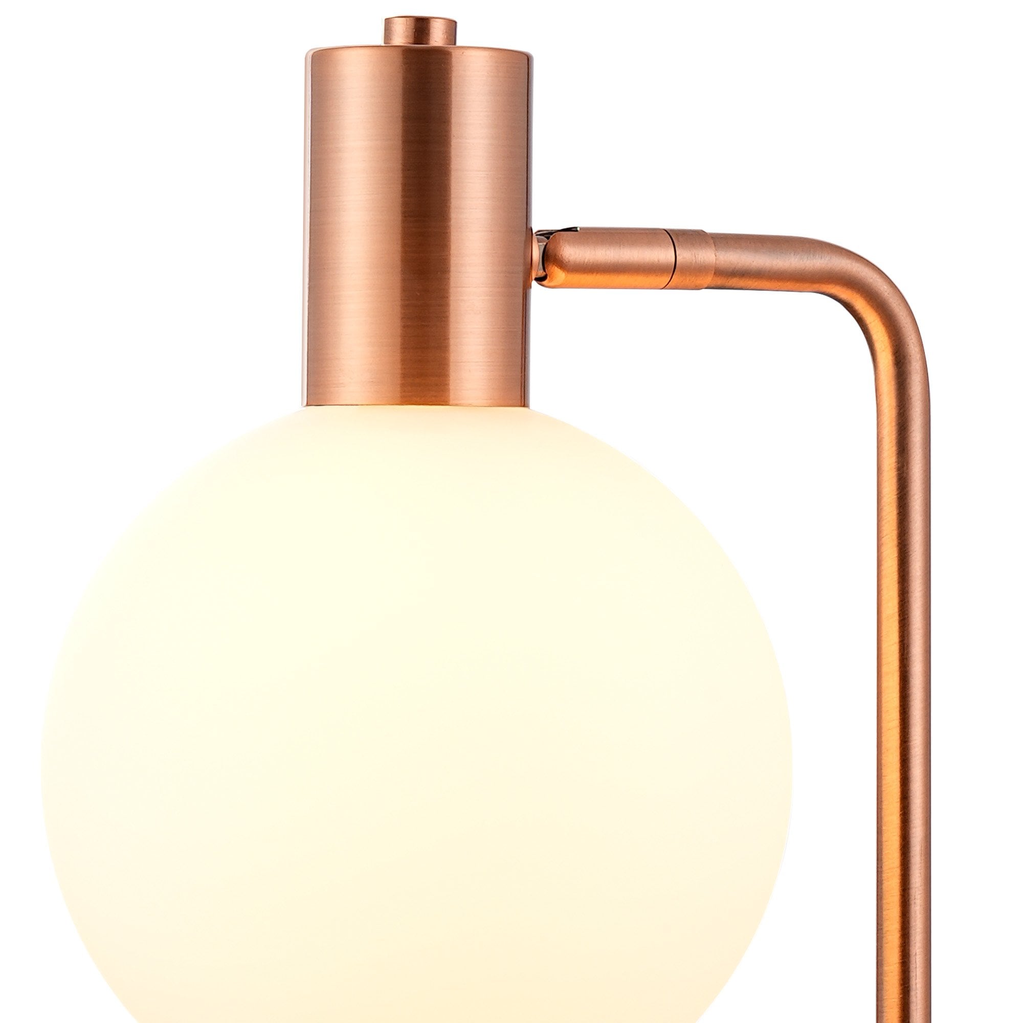 Fabula Roding Single Adjustable Table Lamp - Antique Copper & Opal Glass