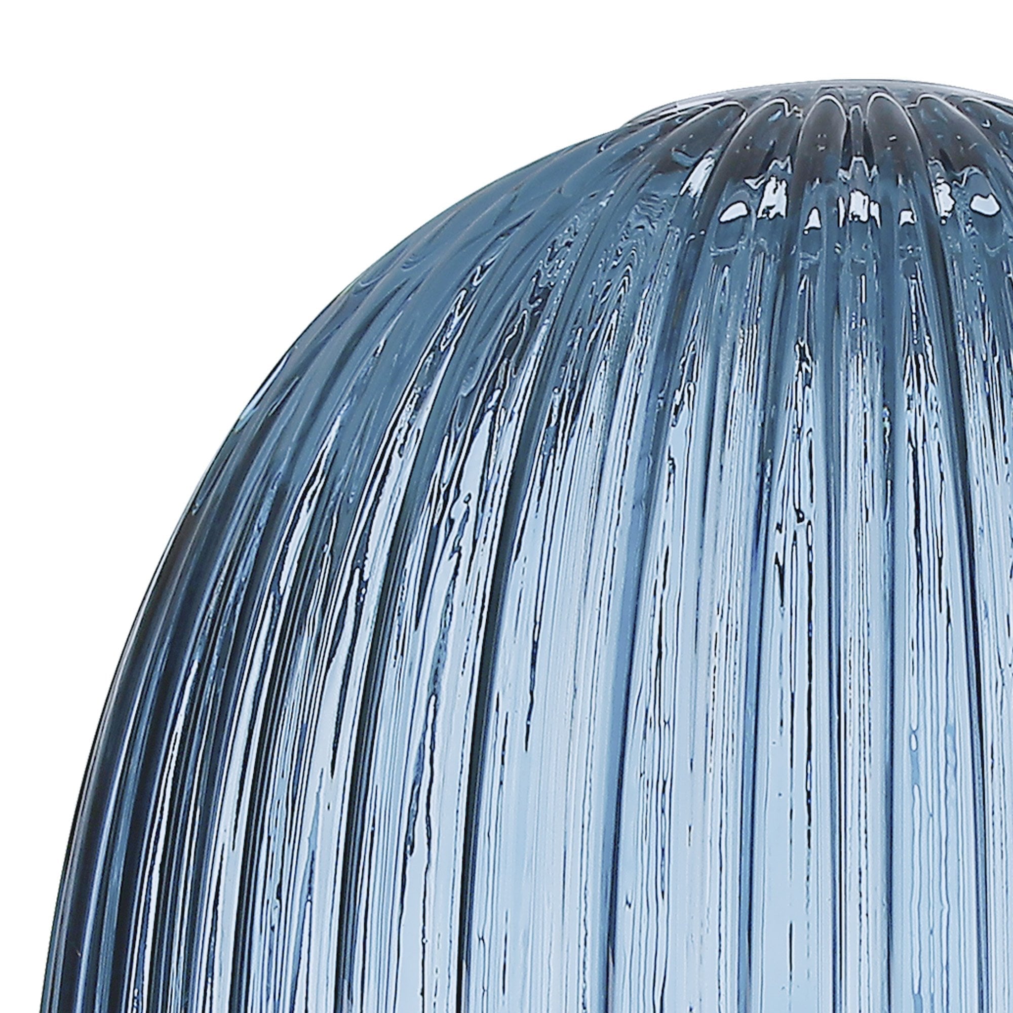 Fabula Springfield 20cm Almond Ribbed Shade - Petrol Blue Glass - Shade Only