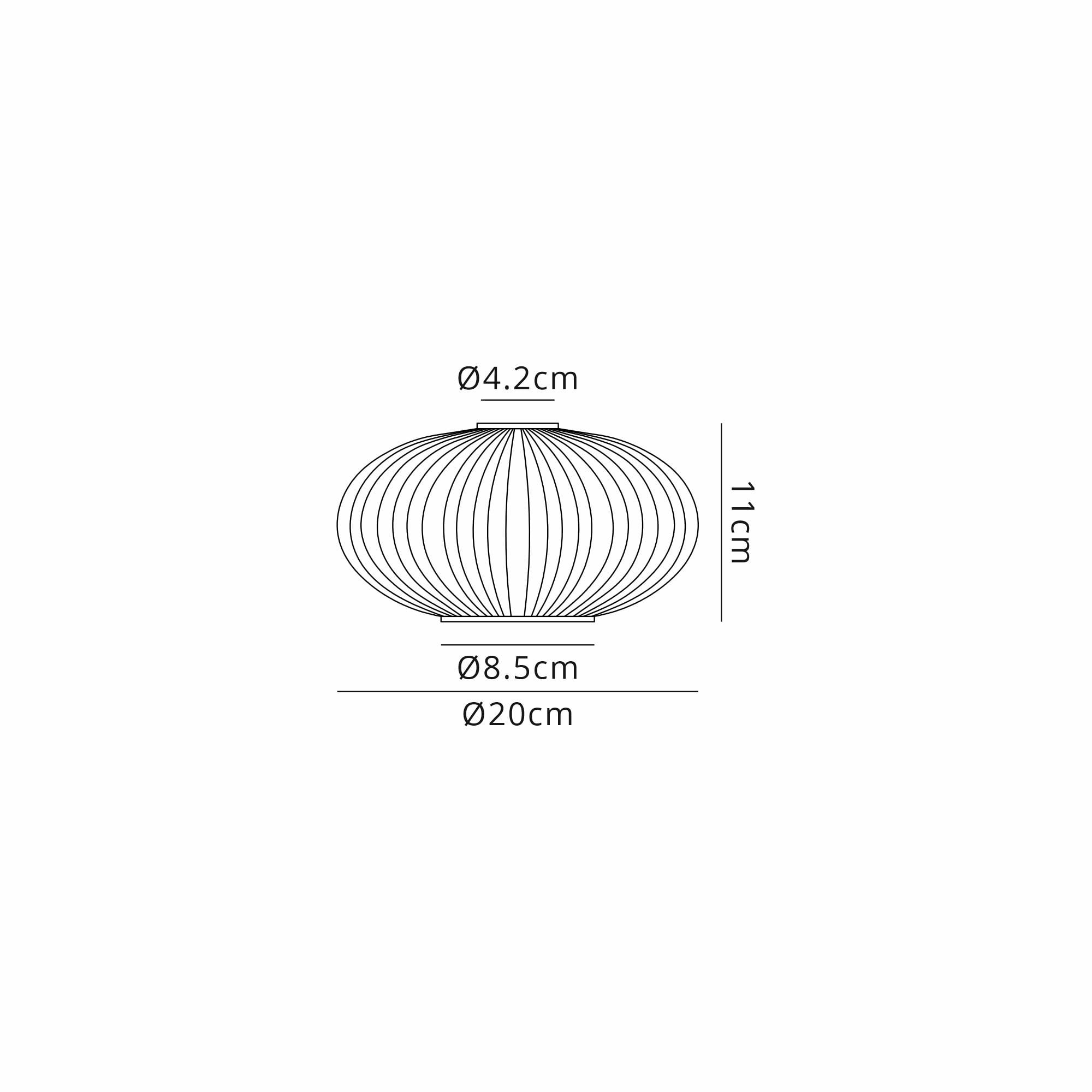 Fabula Springfield 20cm Oval Sphere Ribbed Shade - Champagne Glass - Shade Only