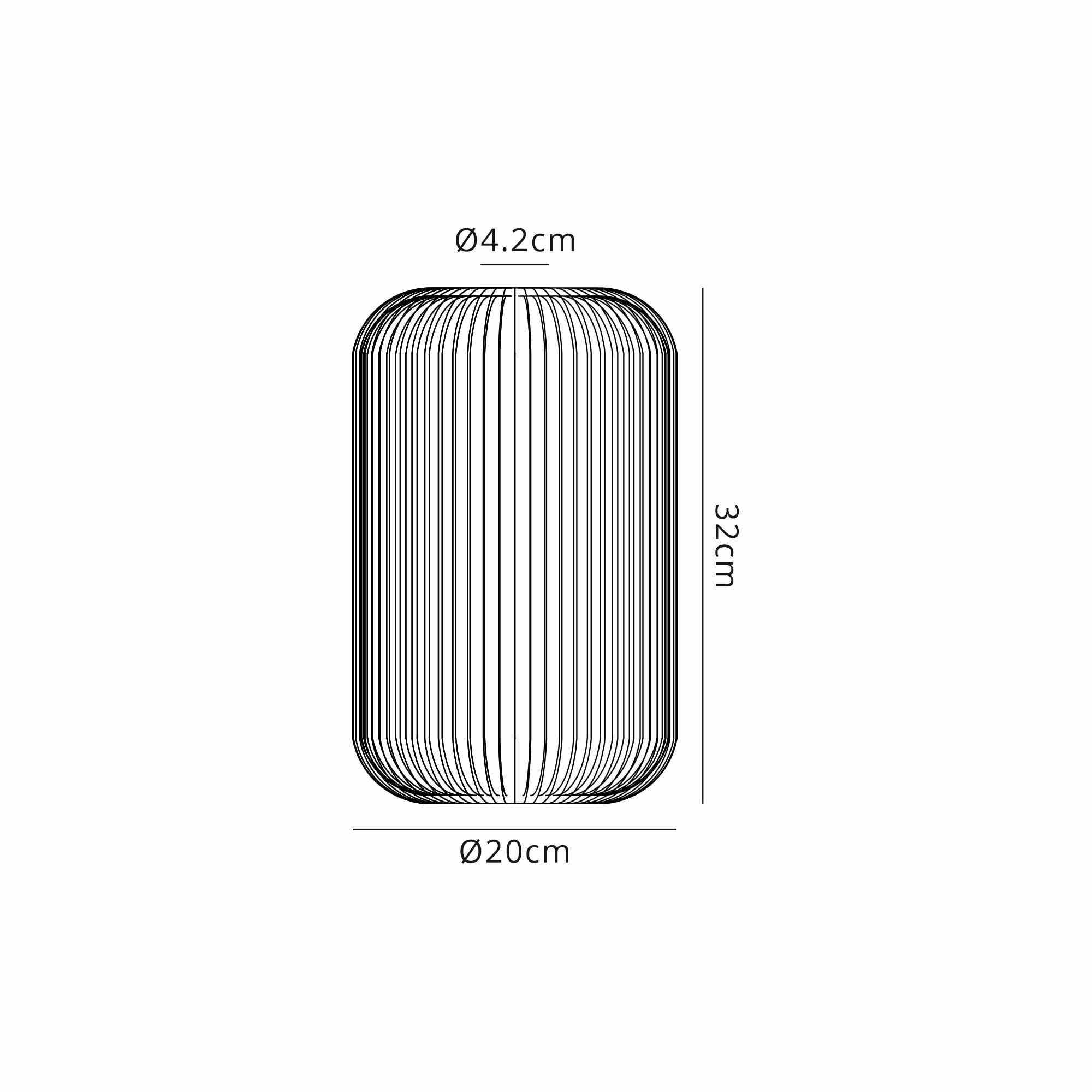 Fabula Springfield 20cm Tubular Ribbed Shade - Smoked Glass - Shade Only