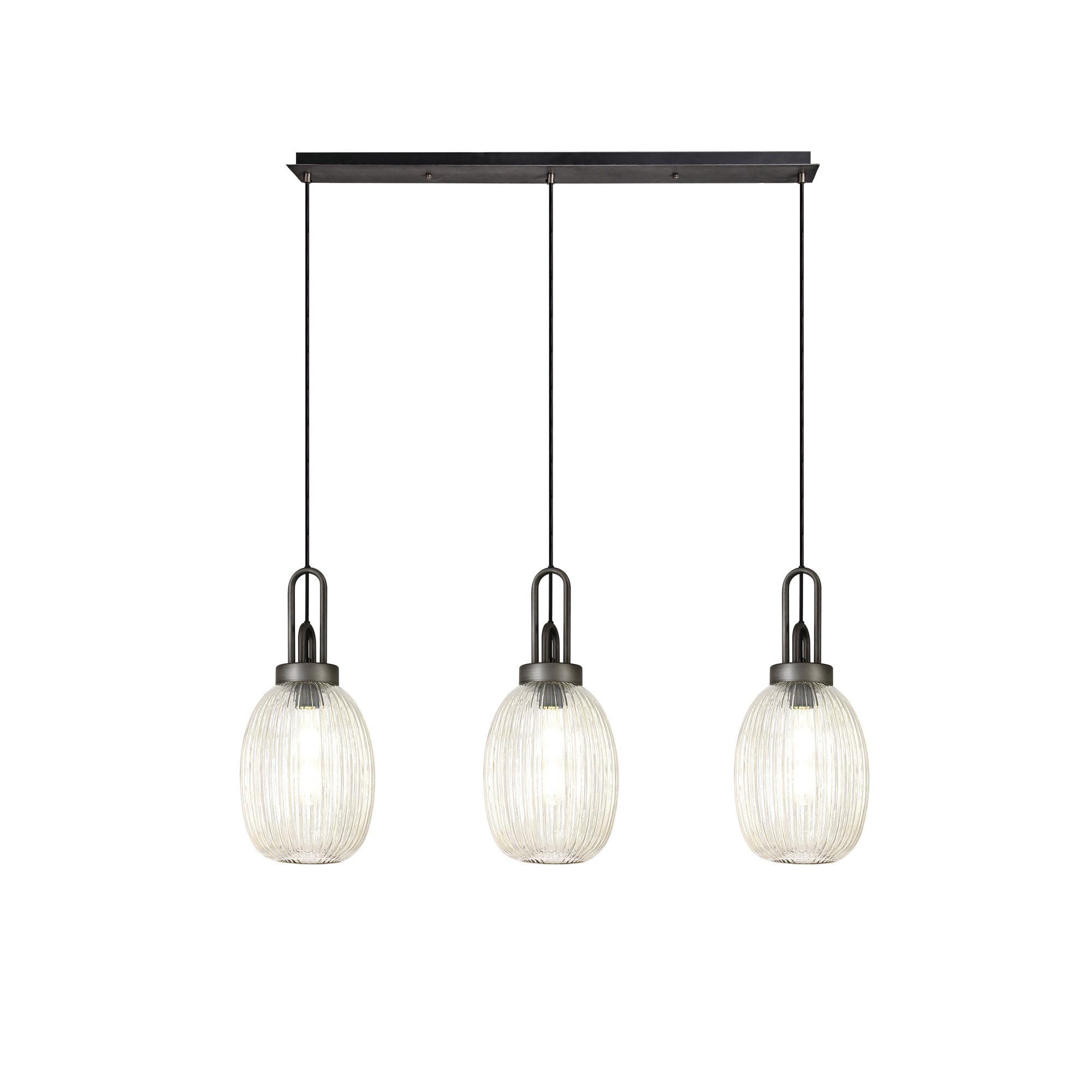 Fabula Springfield 3 Light Linear Suspension Kit - Aged Pewter - Frame Only