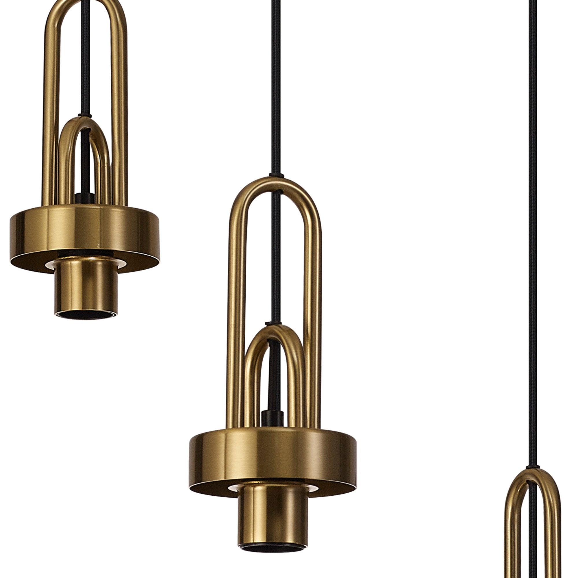 Fabula Springfield 3 Light Round Suspension Kit - Brass Gold - Frame Only