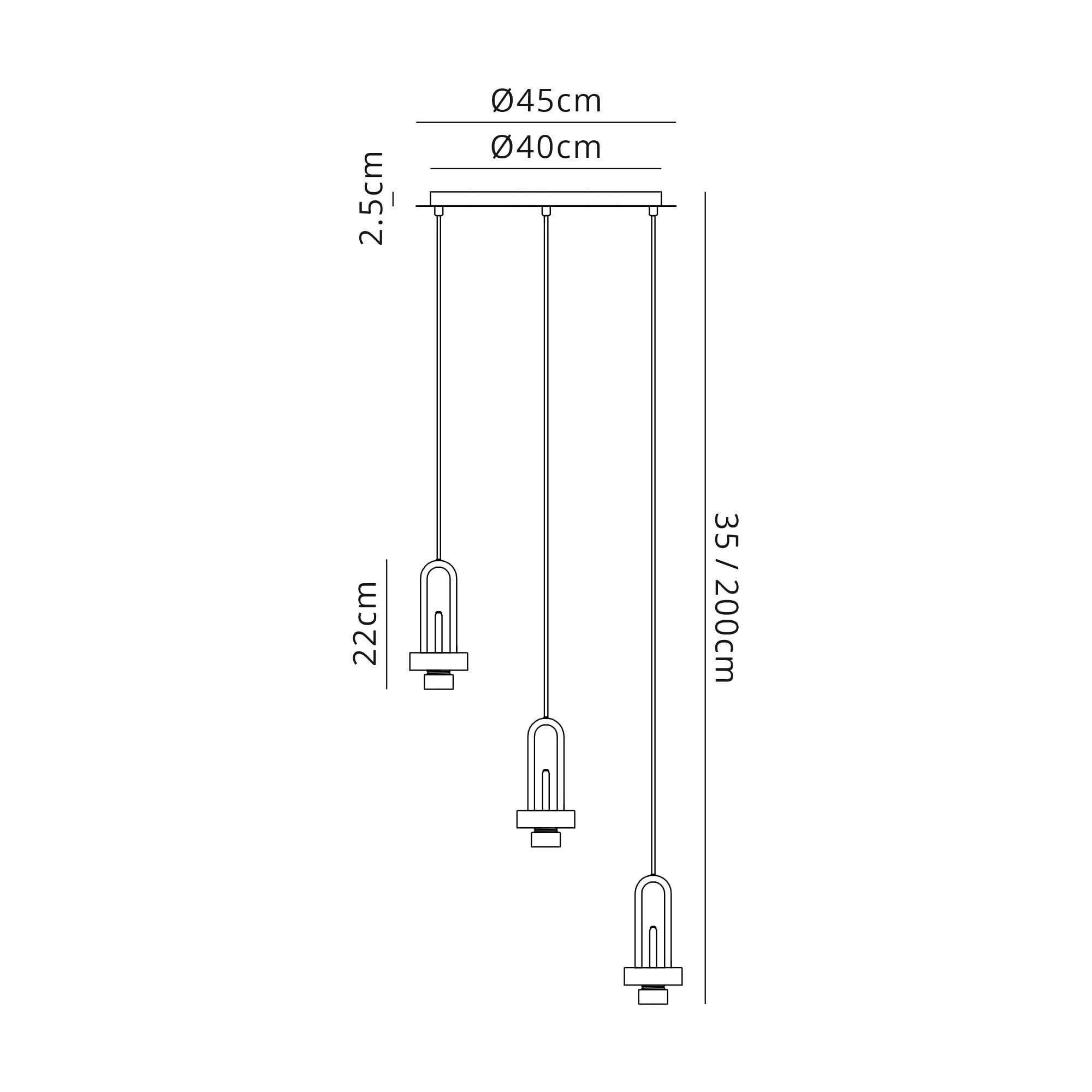 Fabula Springfield 3 Light Round Suspension Kit - Polished Nickel - Frame Only