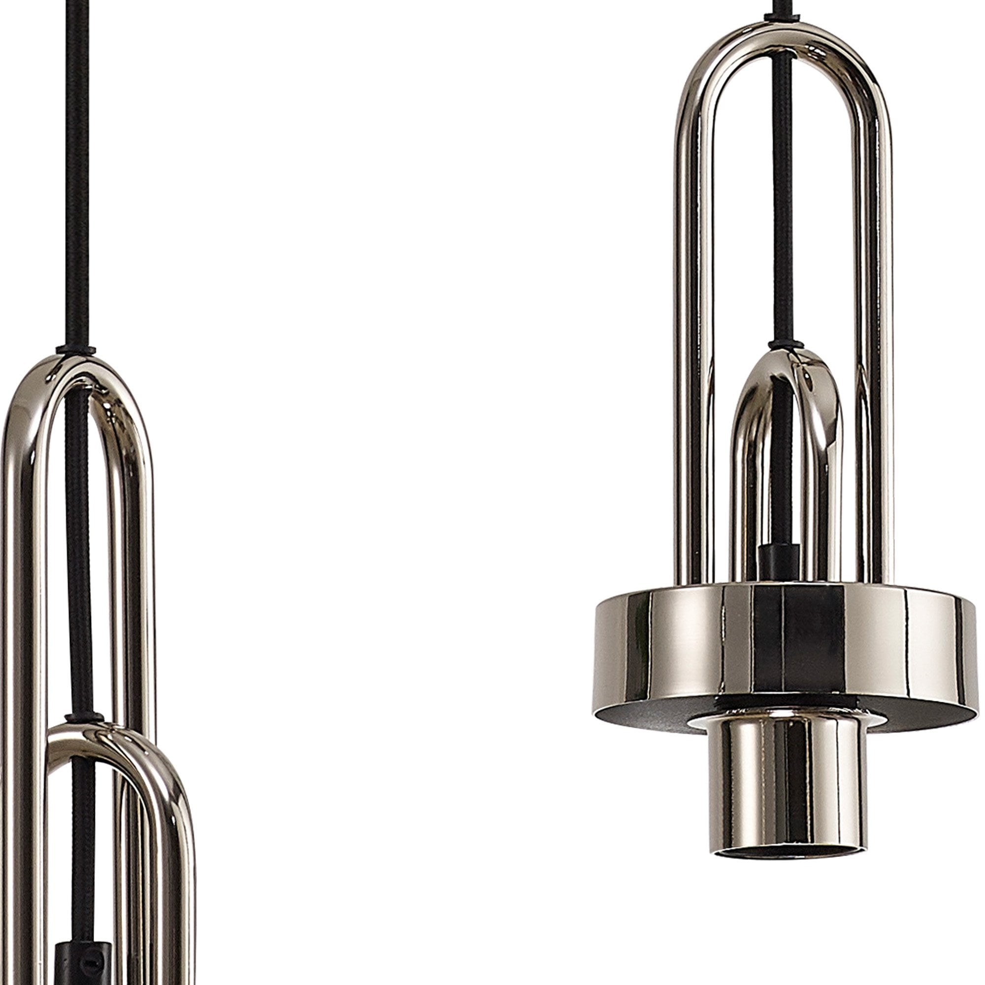 Fabula Springfield 3 Light Round Suspension Kit - Polished Nickel - Frame Only