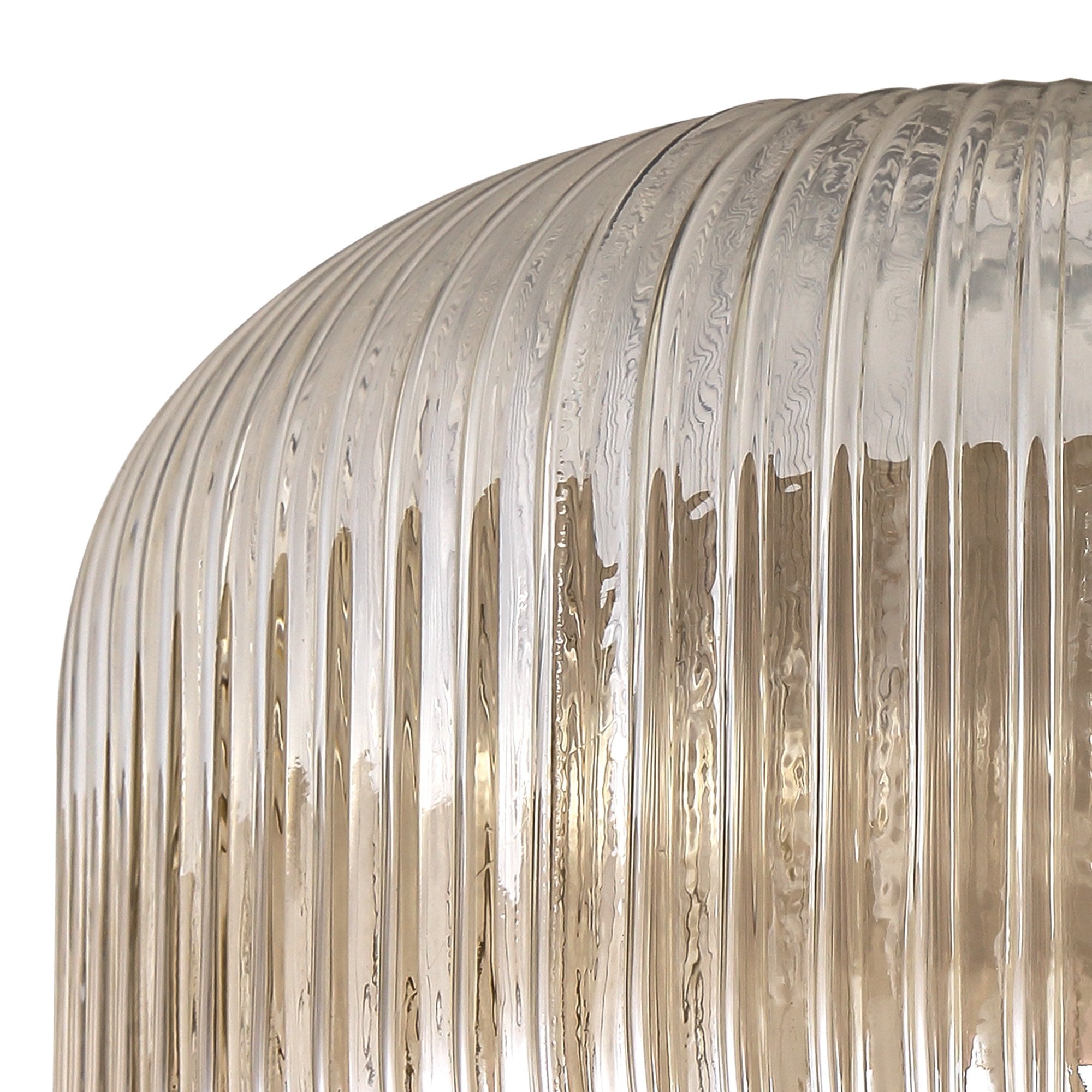 Fabula Springfield 30cm Pumpkin Shaped Ribbed Shade - Champagne Glass - Shade Only