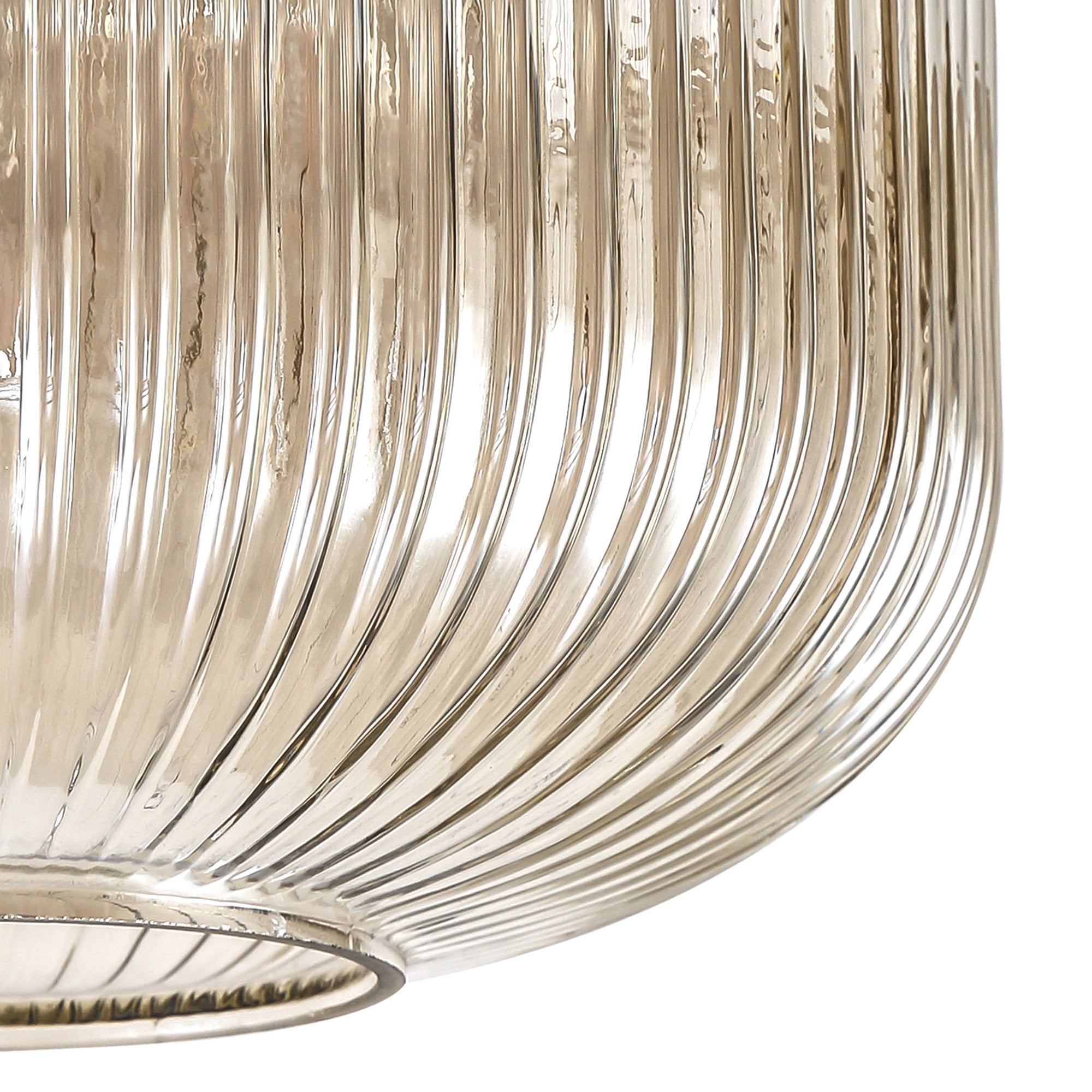 Fabula Springfield 30cm Pumpkin Shaped Ribbed Shade - Champagne Glass - Shade Only