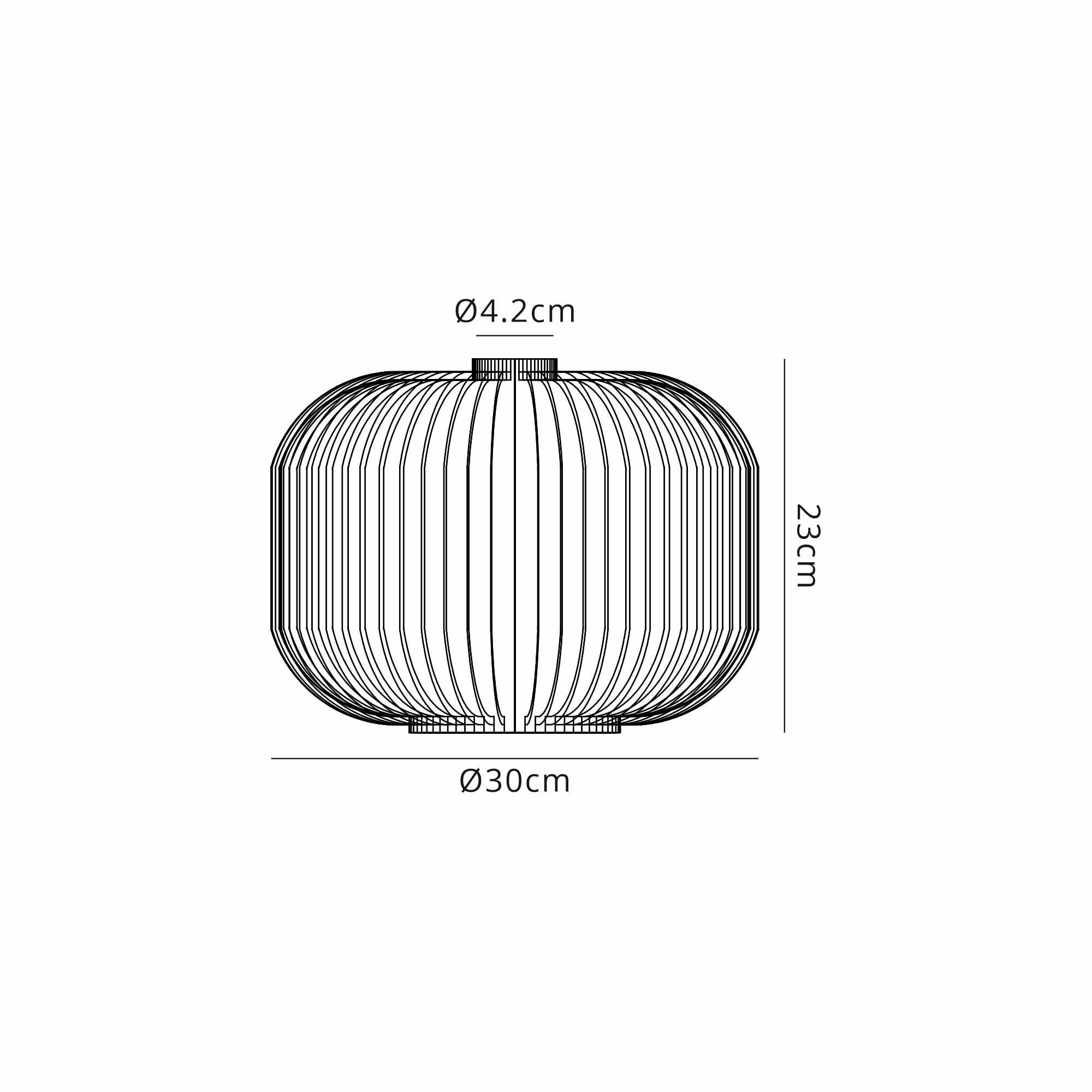Fabula Springfield 30cm Pumpkin Shaped Ribbed Shade - Clear Glass - Shade Only
