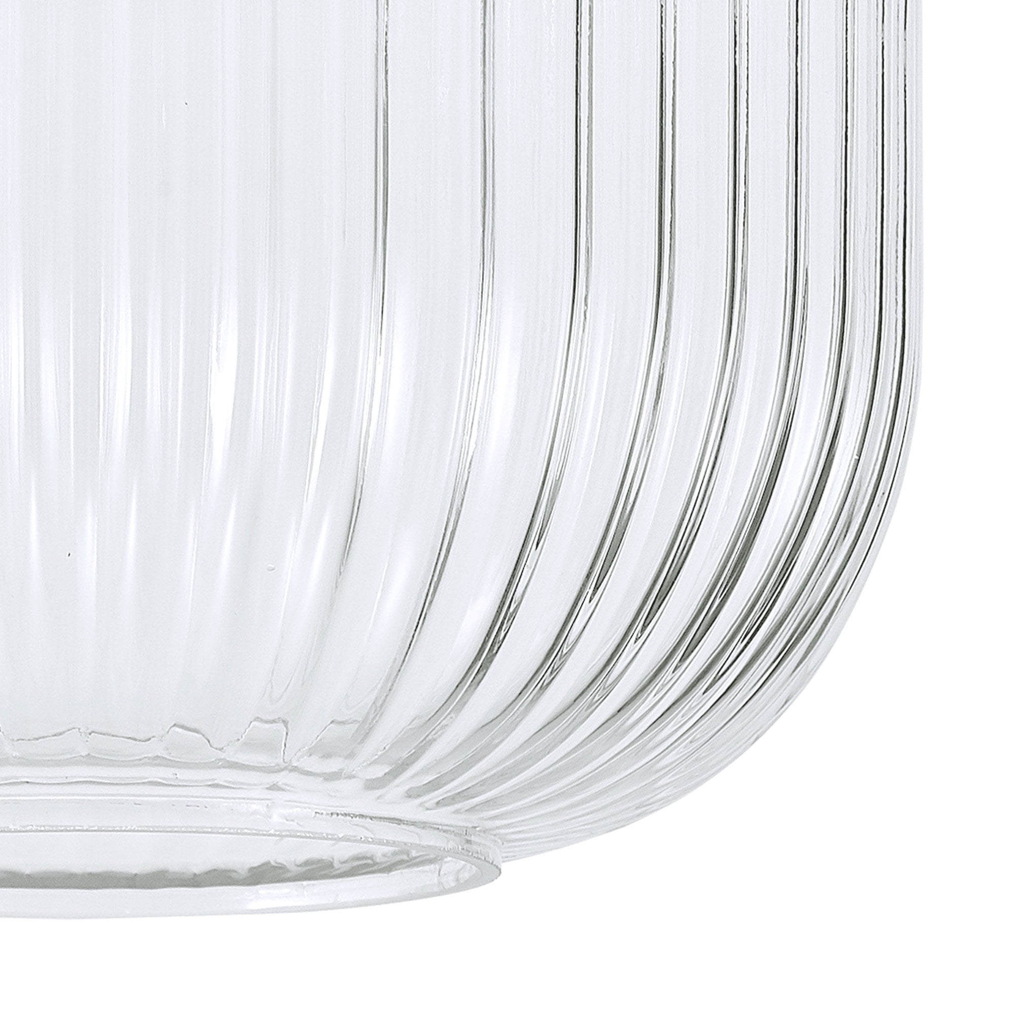 Fabula Springfield 30cm Pumpkin Shaped Ribbed Shade - Clear Glass - Shade Only