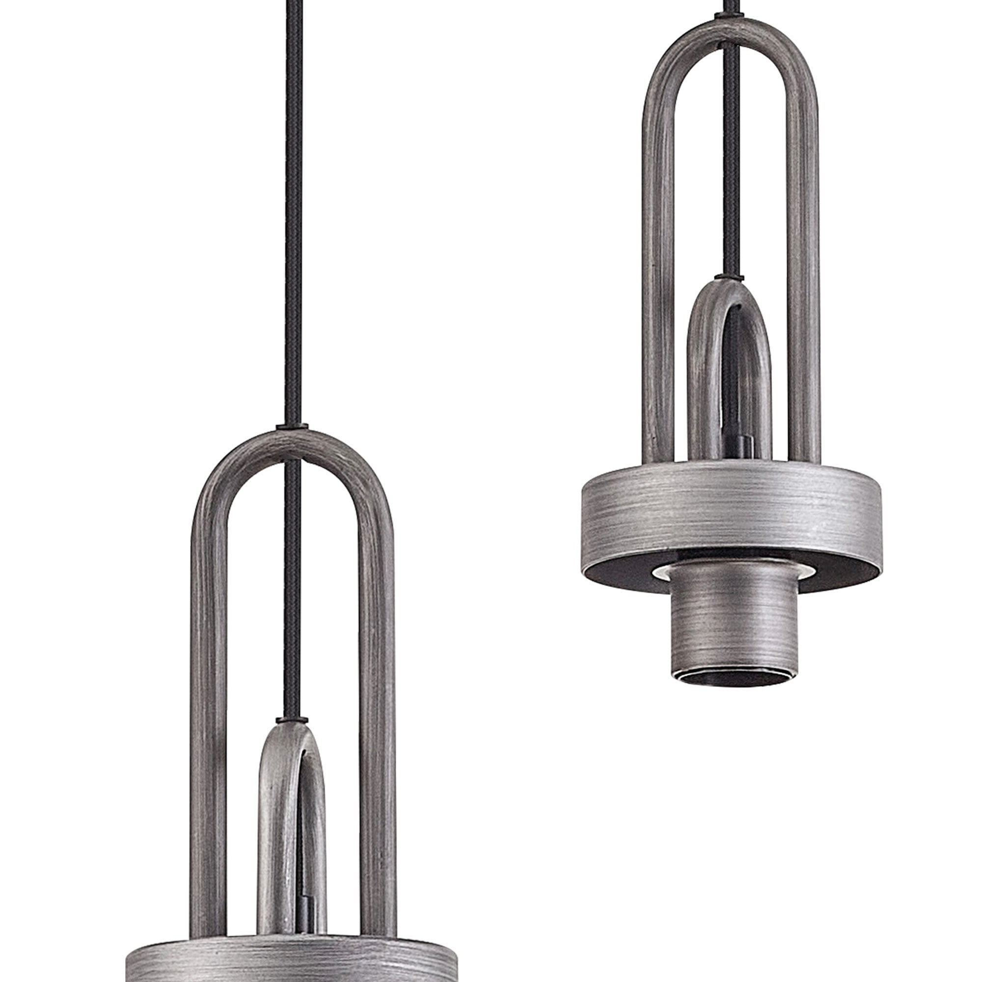 Fabula Springfield 5 Light Round Suspension Kit - Aged Pewter - Frame Only