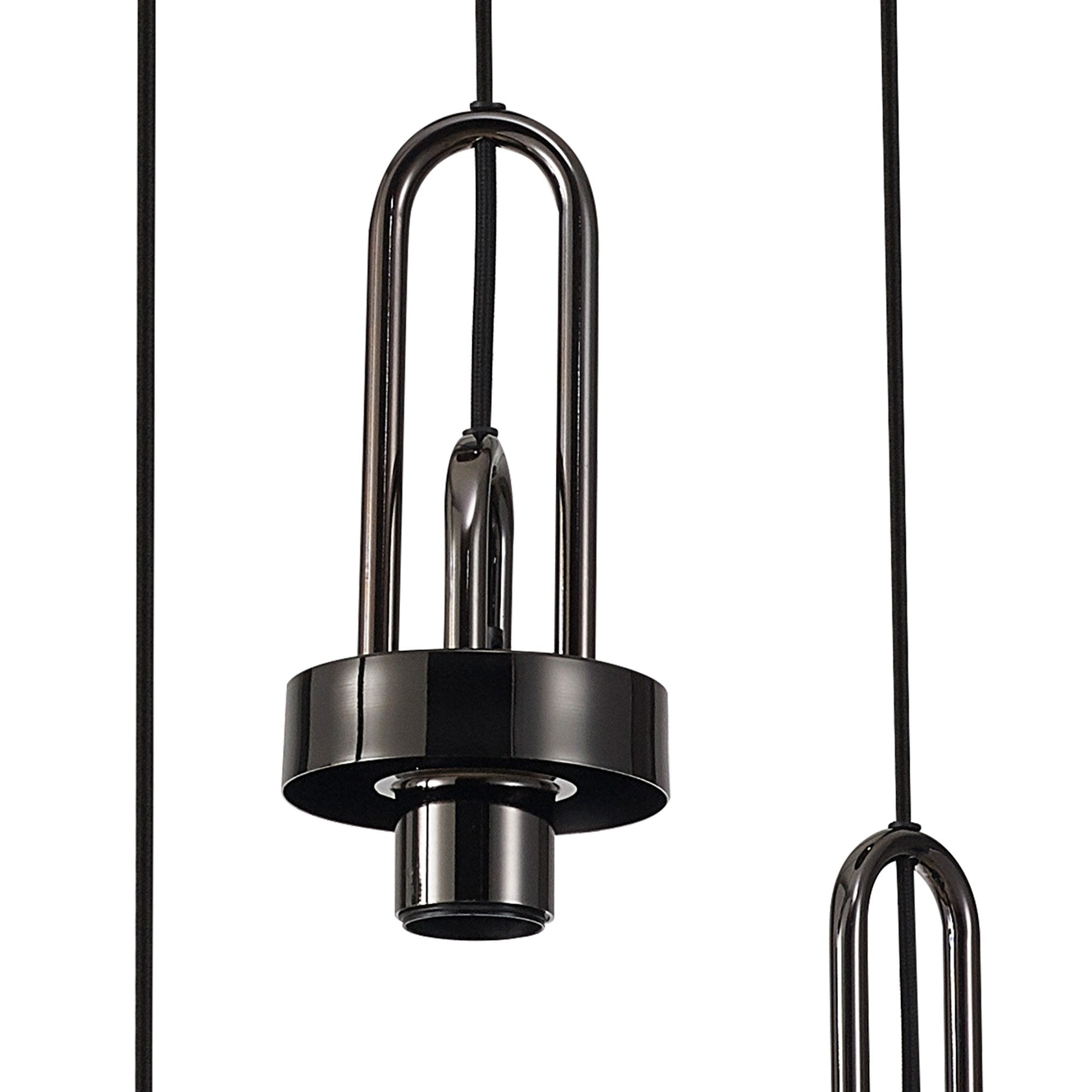 Fabula Springfield 5 Light Round Suspension Kit - Black Chrome - Frame Only