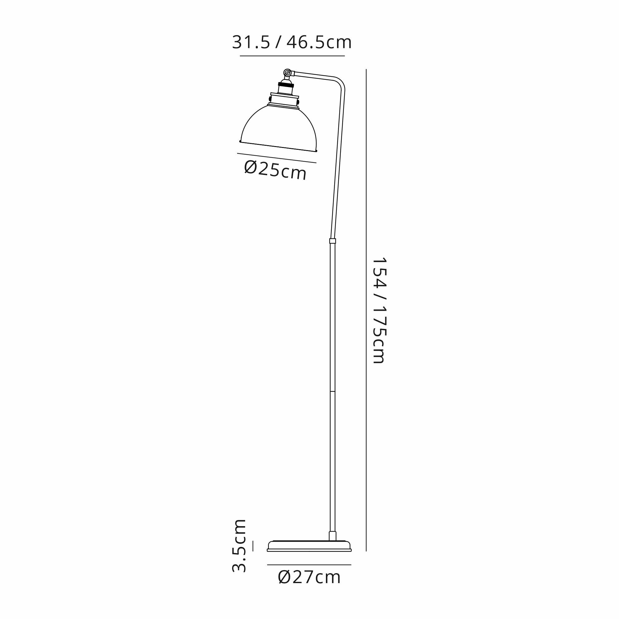 Fabula Sunnyside Adjustable Floor Lamp - Satin Nickel & Antique Brass