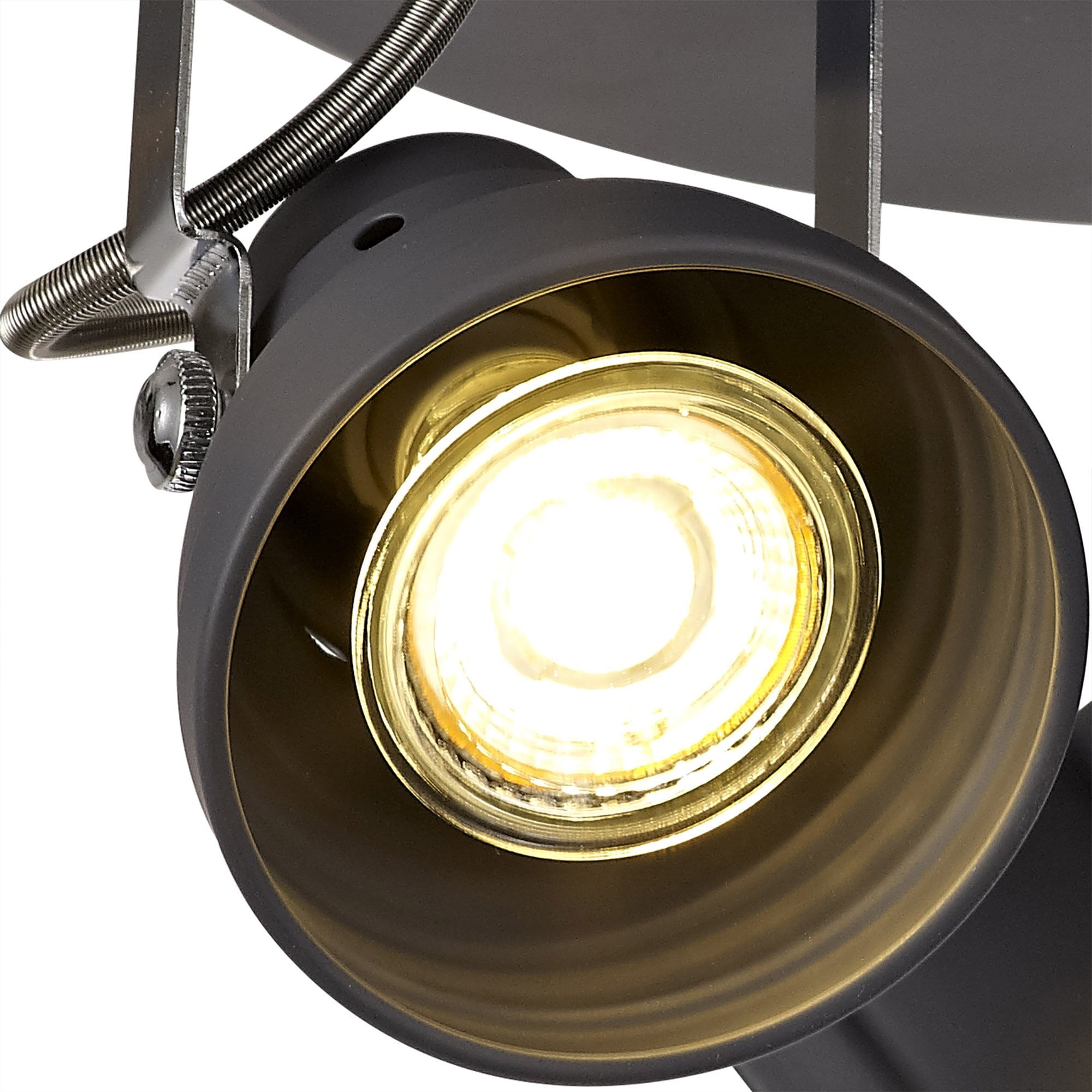 Fabula Thistle 3 Light Adjustable Round Spotlight - Matt Grey & Polished Chrome
