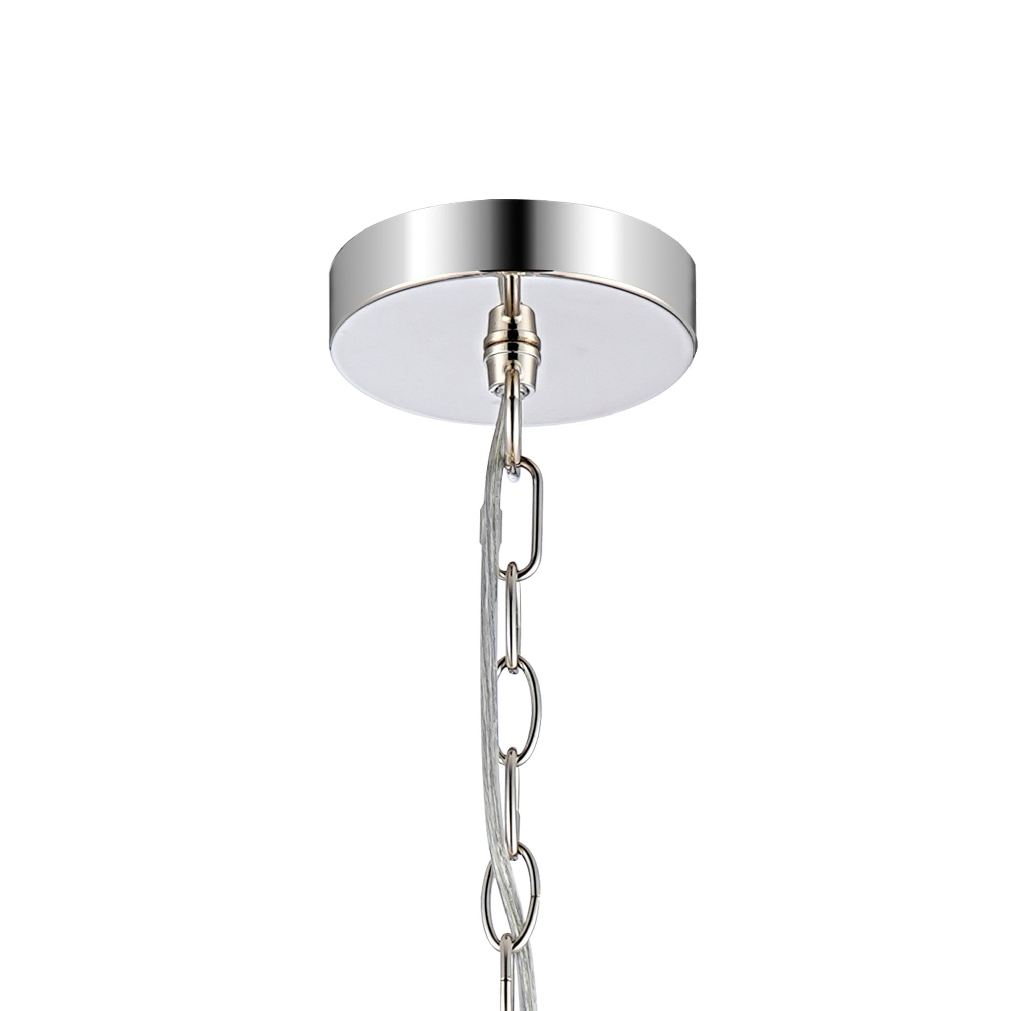 Fabula Woodford Medium 8 Light Round Column Pendant - Polished Nickel