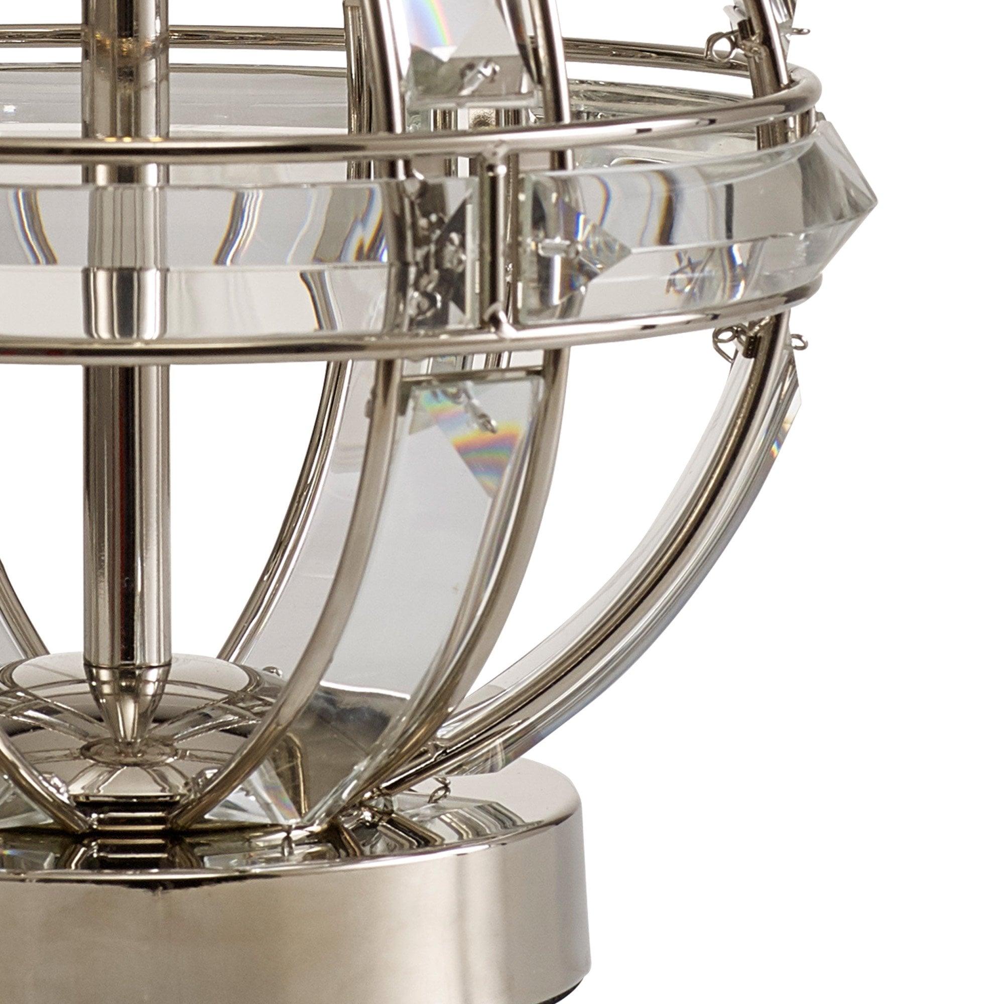 Fabula Woodford Single Round Table Lamp Base - Polished Nickel - Base Only