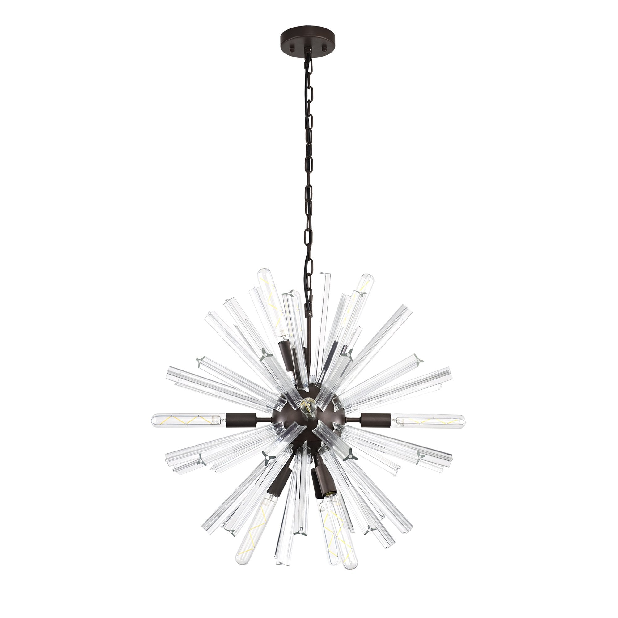 Fabula Wordworth 10 Light Round Pendant - Brown Oxide & Clear Glass