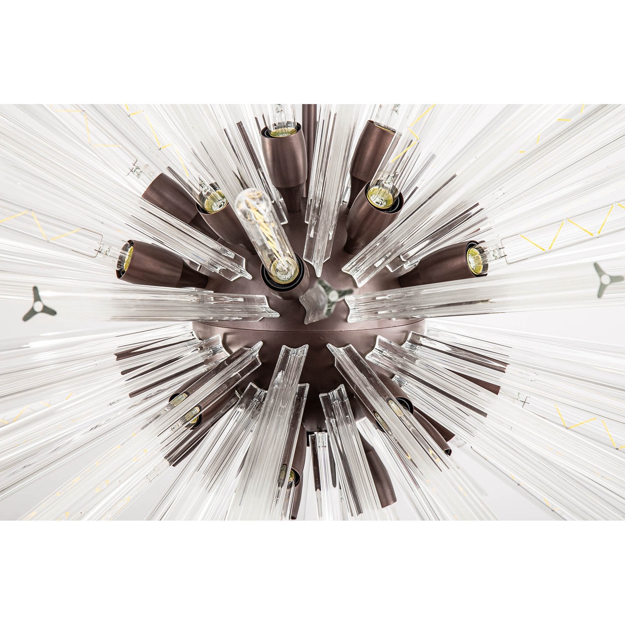 Fabula Wordworth 10 Light Round Pendant - Brown Oxide & Clear Glass