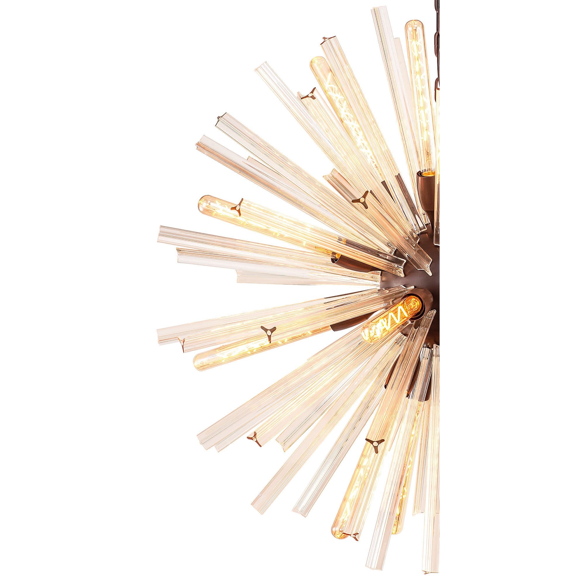 Fabula Wordworth 16 Light Round Pendant - Brown Oxide & Champagne Gold Glass
