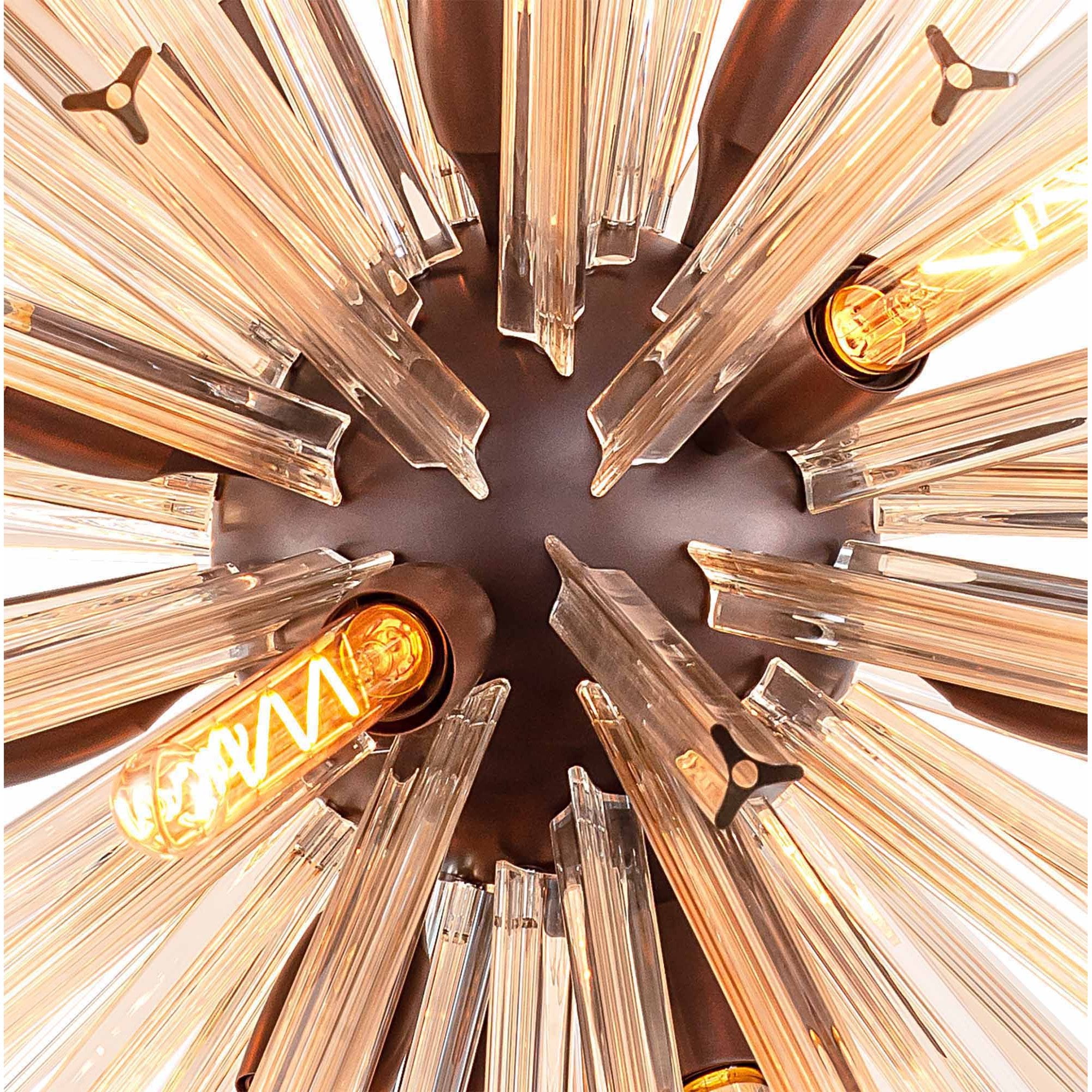 Fabula Wordworth 16 Light Round Pendant - Brown Oxide & Champagne Gold Glass