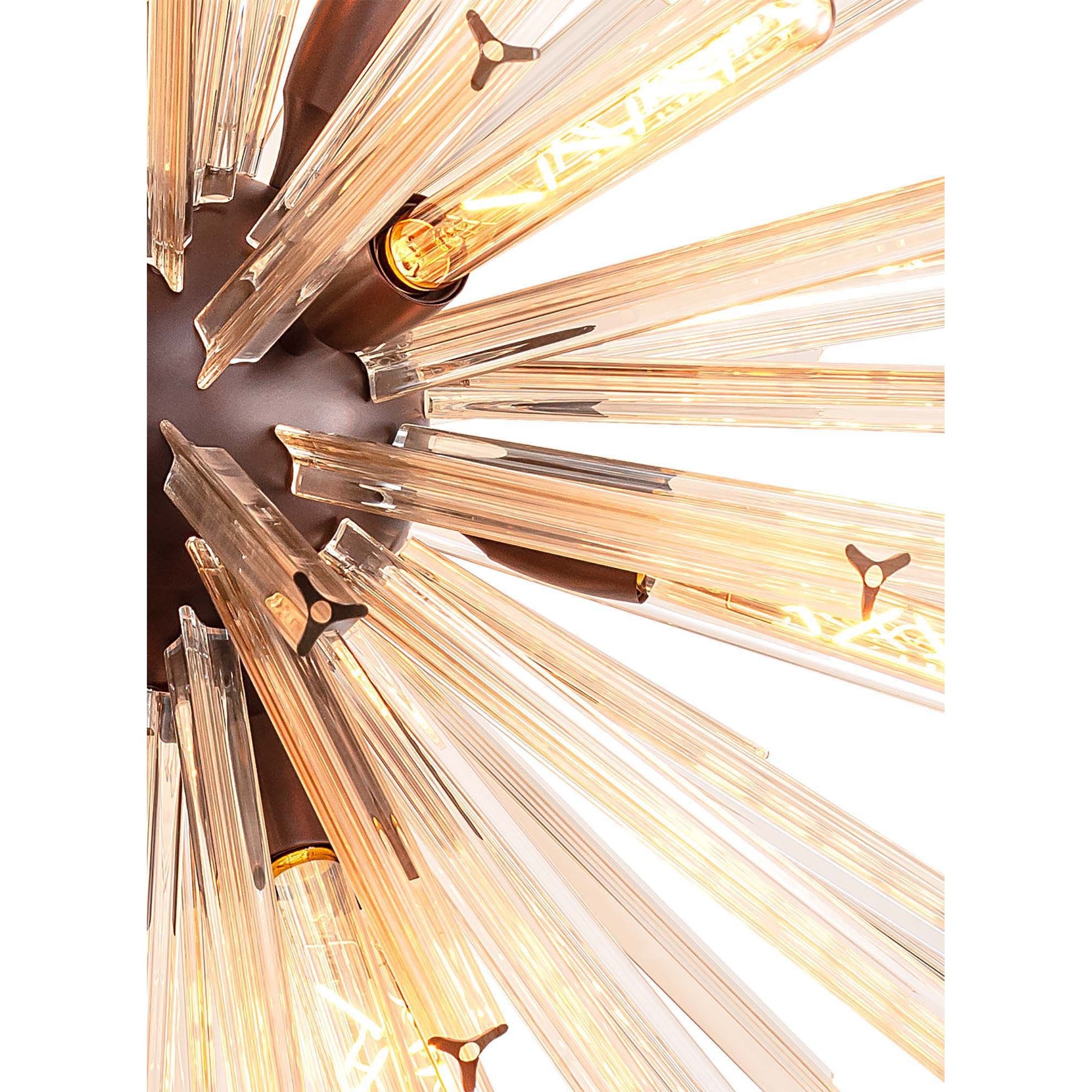 Fabula Wordworth 16 Light Round Pendant - Brown Oxide & Champagne Gold Glass