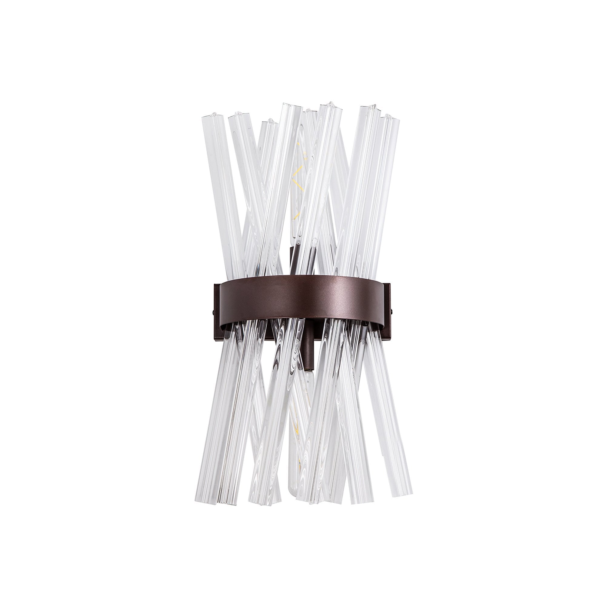 Fabula Wordworth 2 Light Wall Light - Brown Oxide & Clear Glass