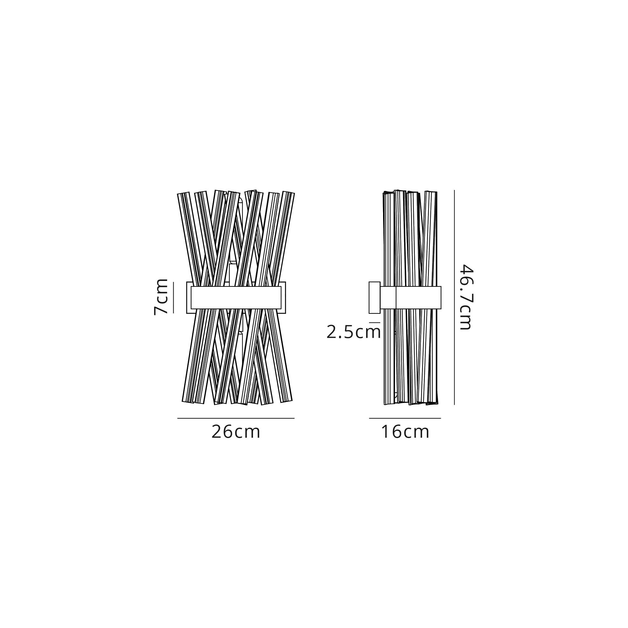 Fabula Wordworth 2 Light Wall Light - Brown Oxide & Smoke Glass
