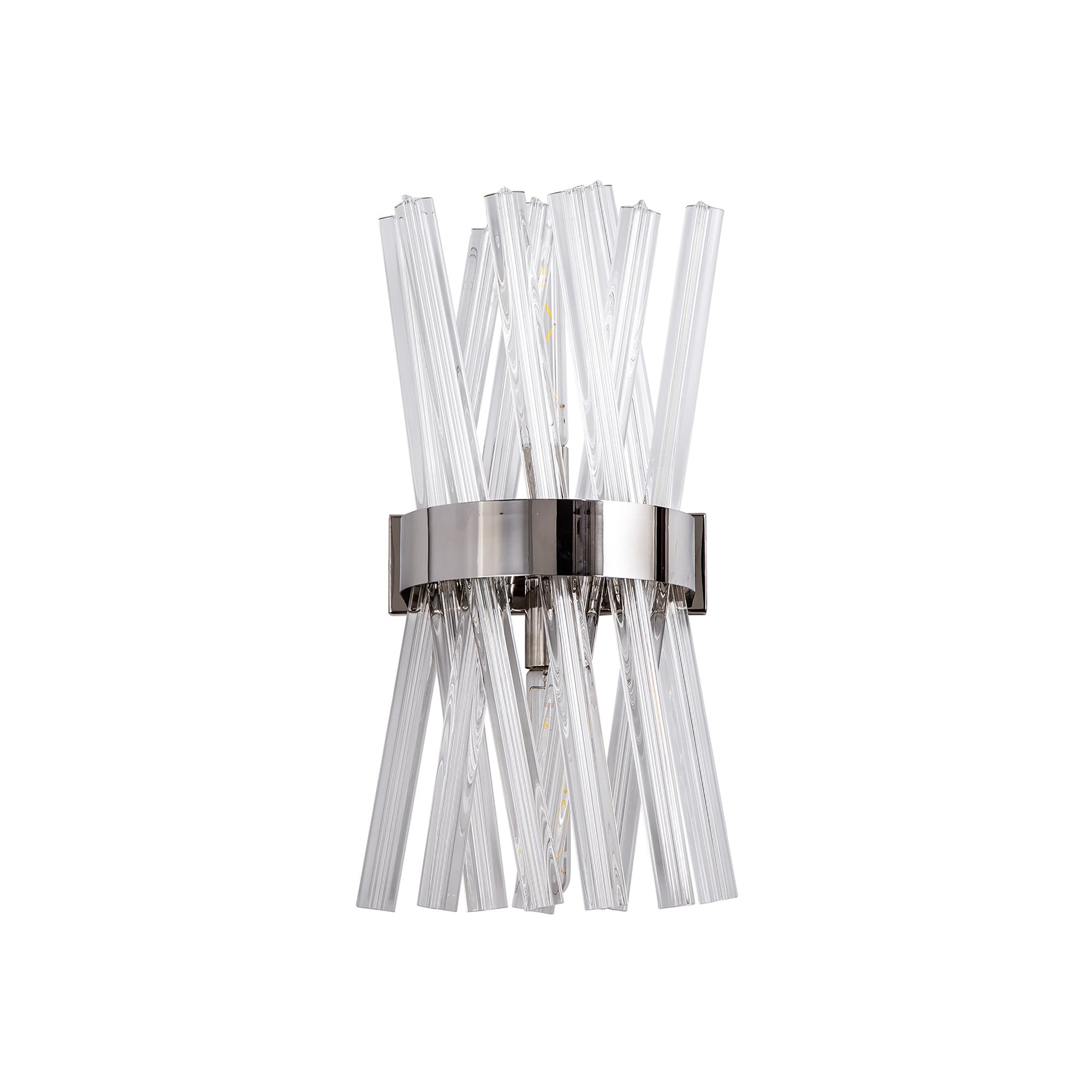 Fabula Wordworth 2 Light Wall Light - Polished Nickel & Clear Glass