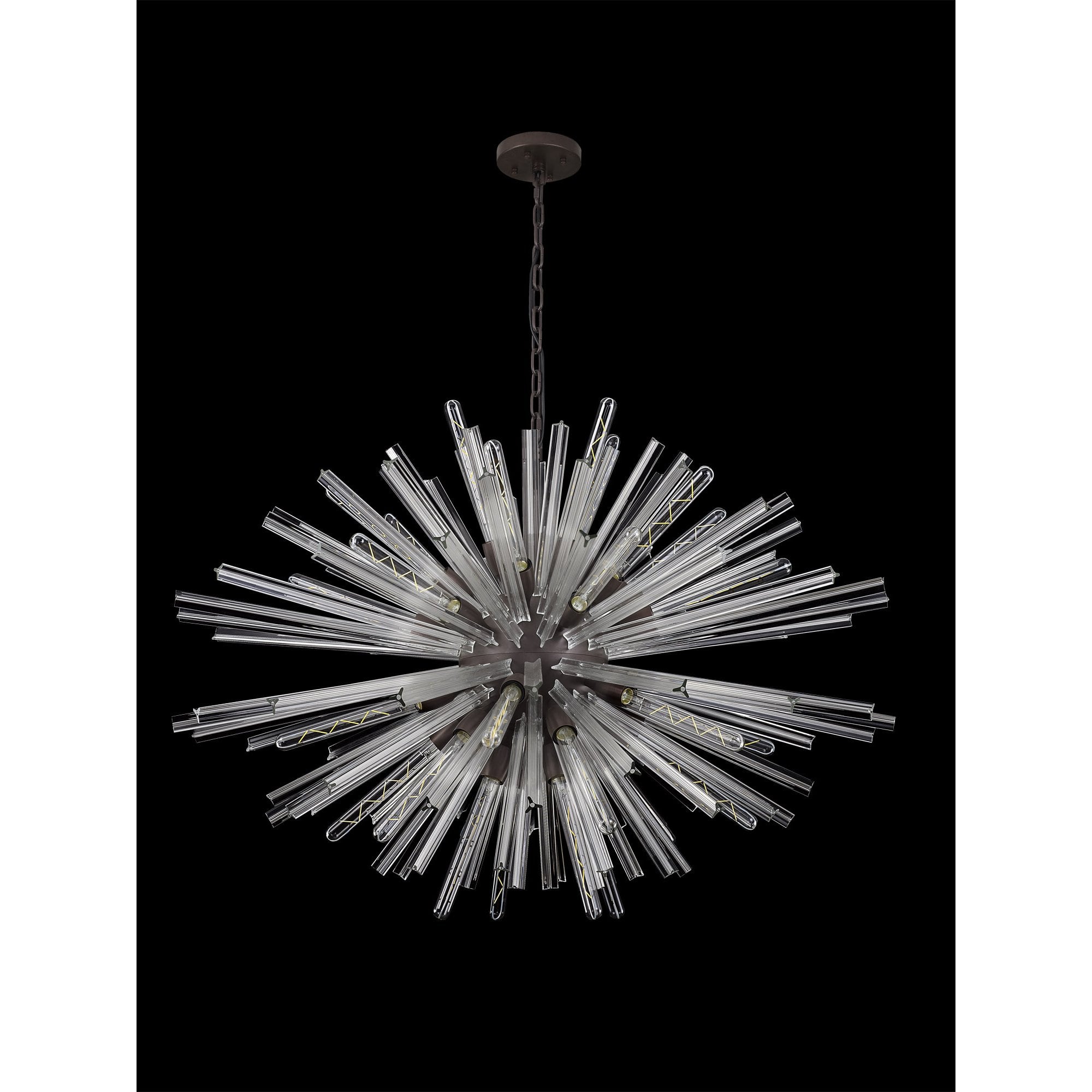 Fabula Wordworth 32 Light Oval Pendant - Brown Oxide & Clear Glass