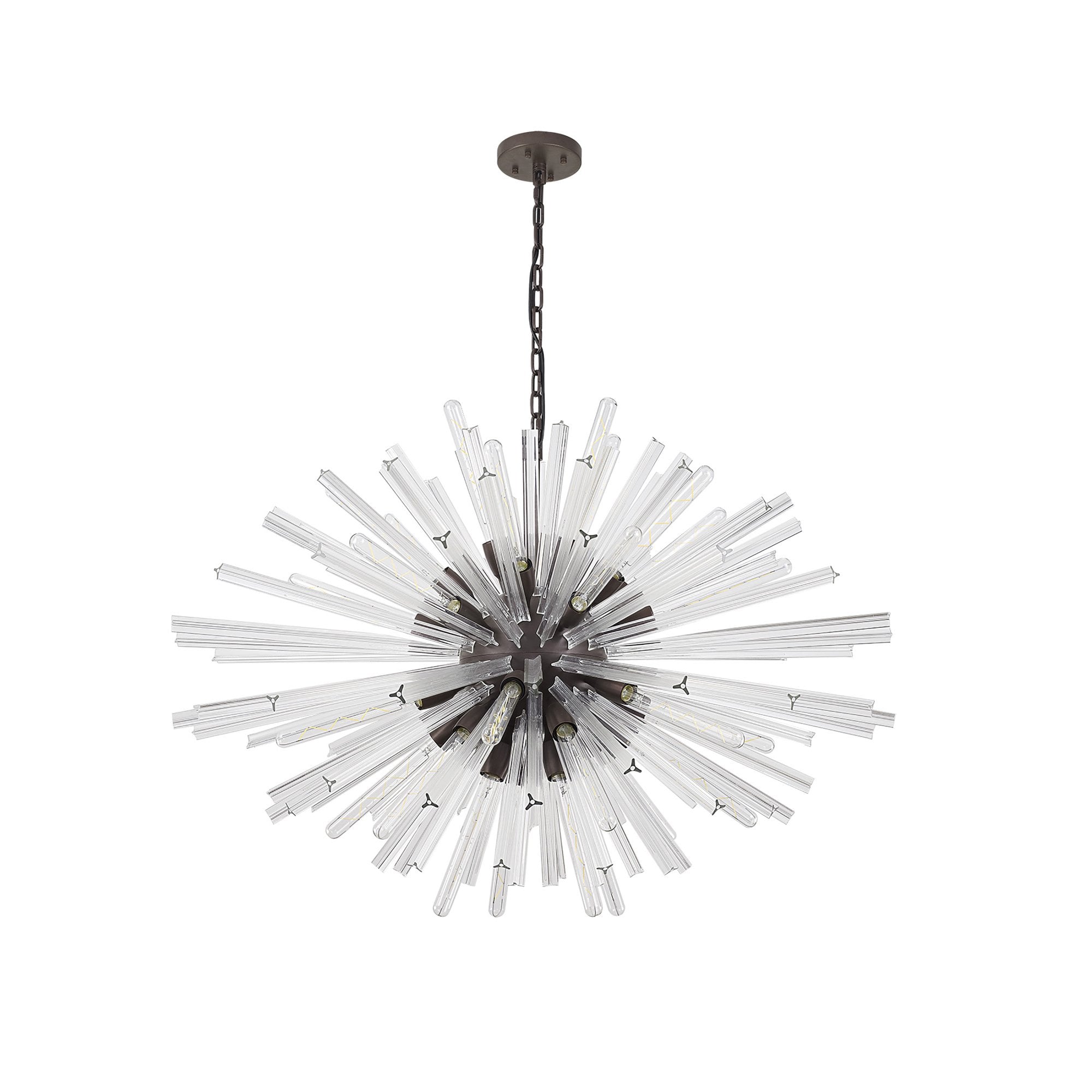 Fabula Wordworth 32 Light Oval Pendant - Brown Oxide & Clear Glass