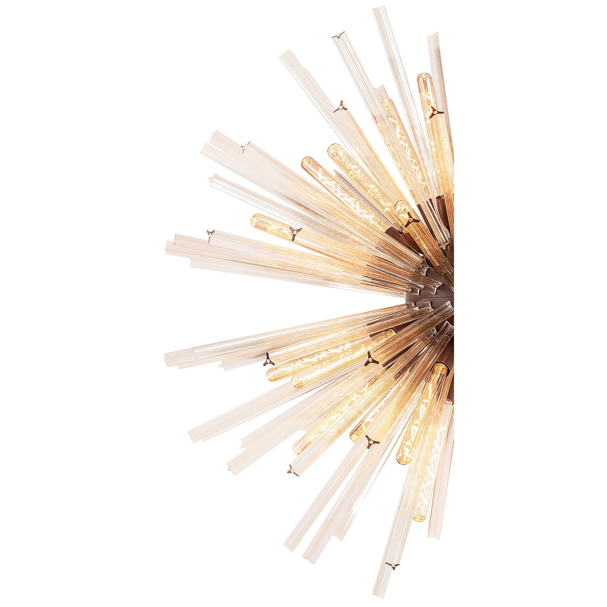 Fabula Wordworth 32 Light Round Pendant - Brown Oxide & Champagne Glass