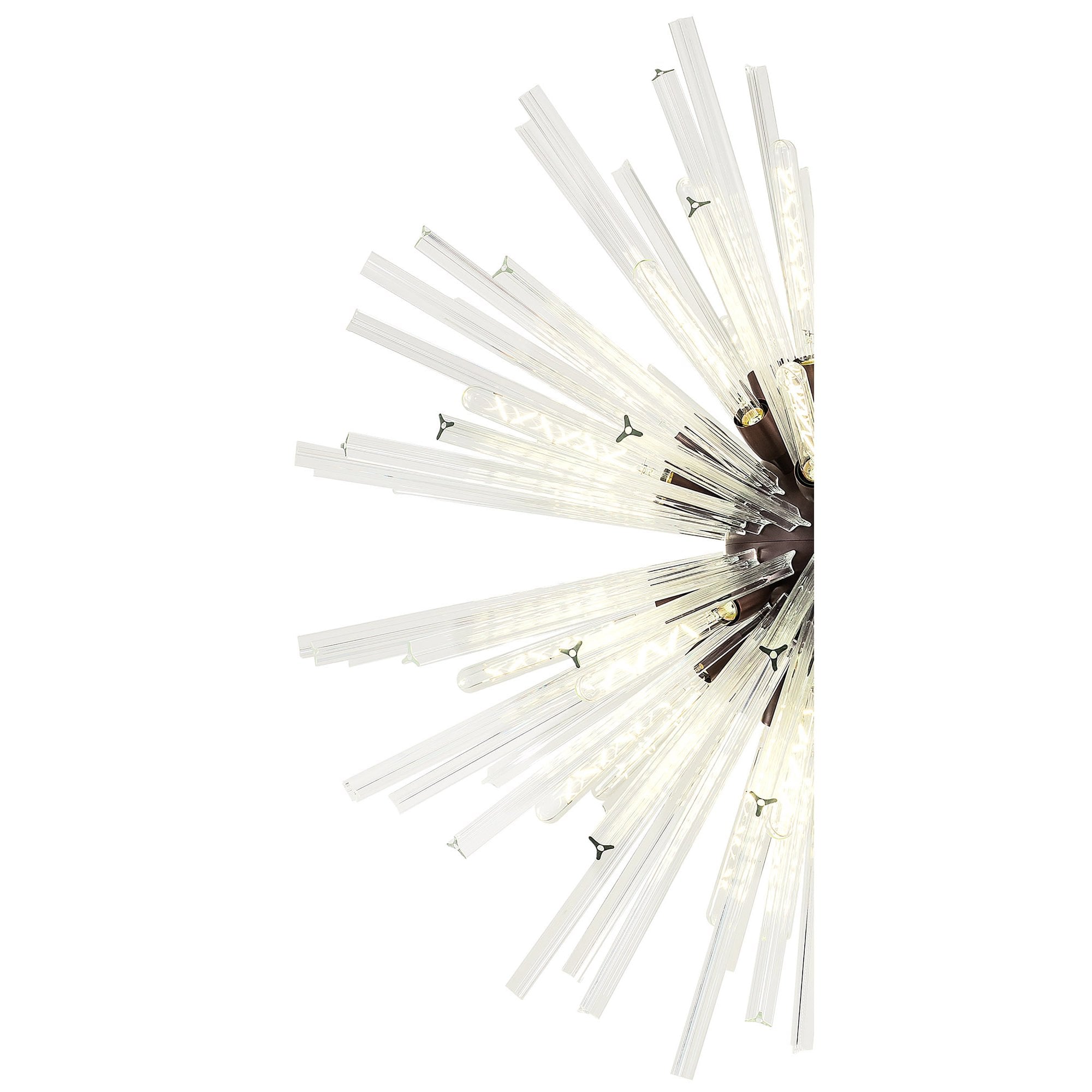 Fabula Wordworth 32 Light Round Pendant - Brown Oxide & Clear Glass