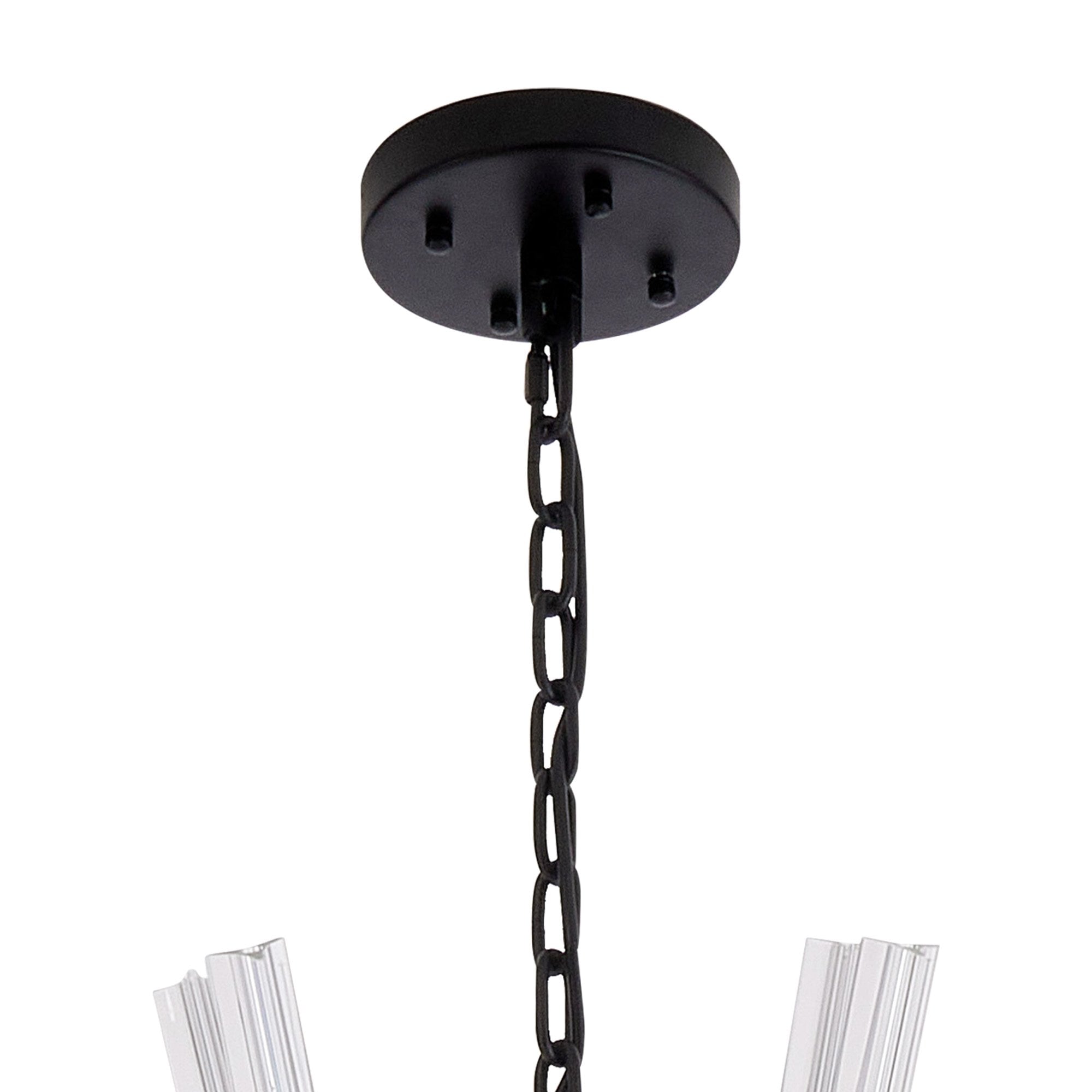 Fabula Wordworth 32 Light Round Pendant - Matt Black & Clear Glass