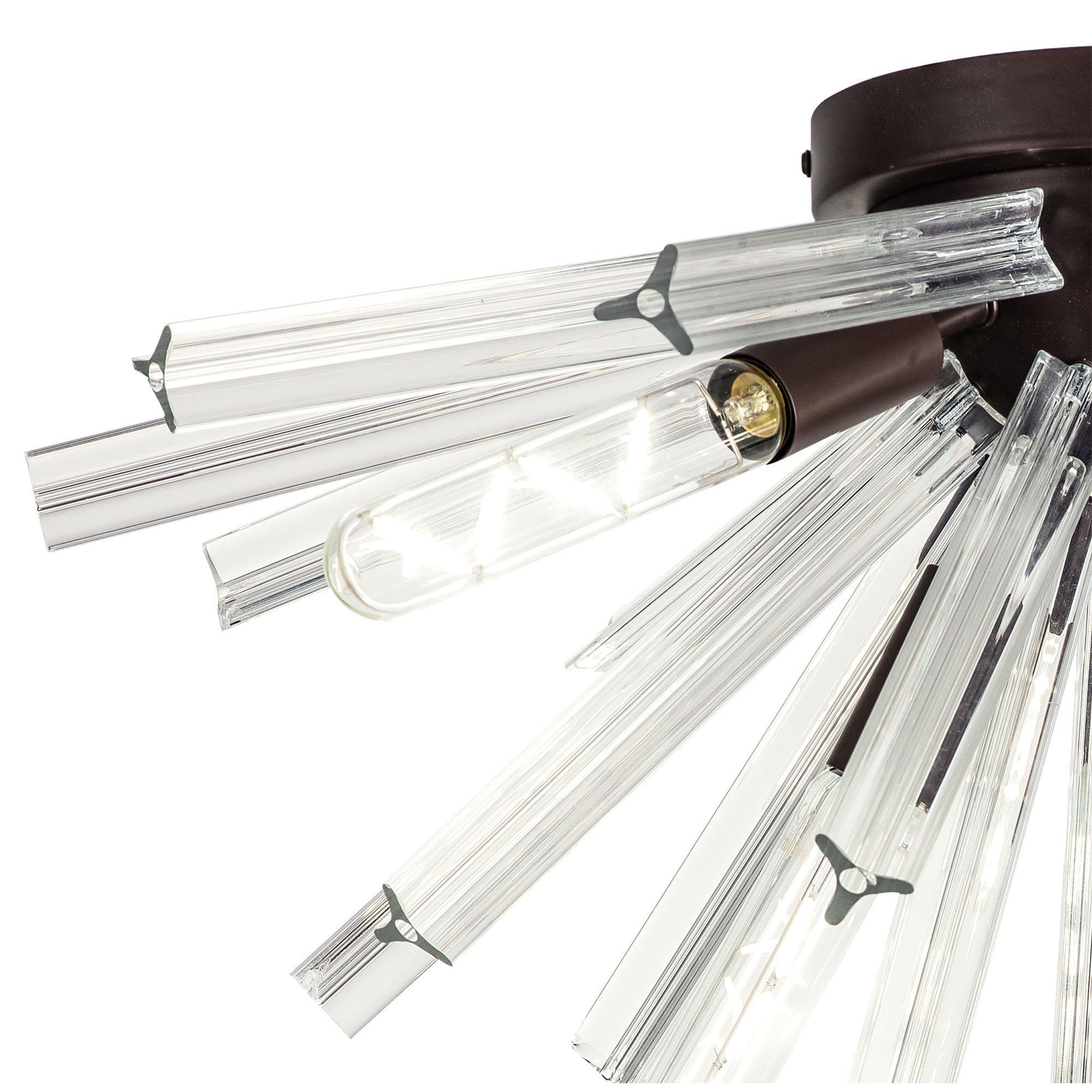 Fabula Wordworth 6 Light Semi-Flush Light - Brown Oxide & Champagne Gold Glass