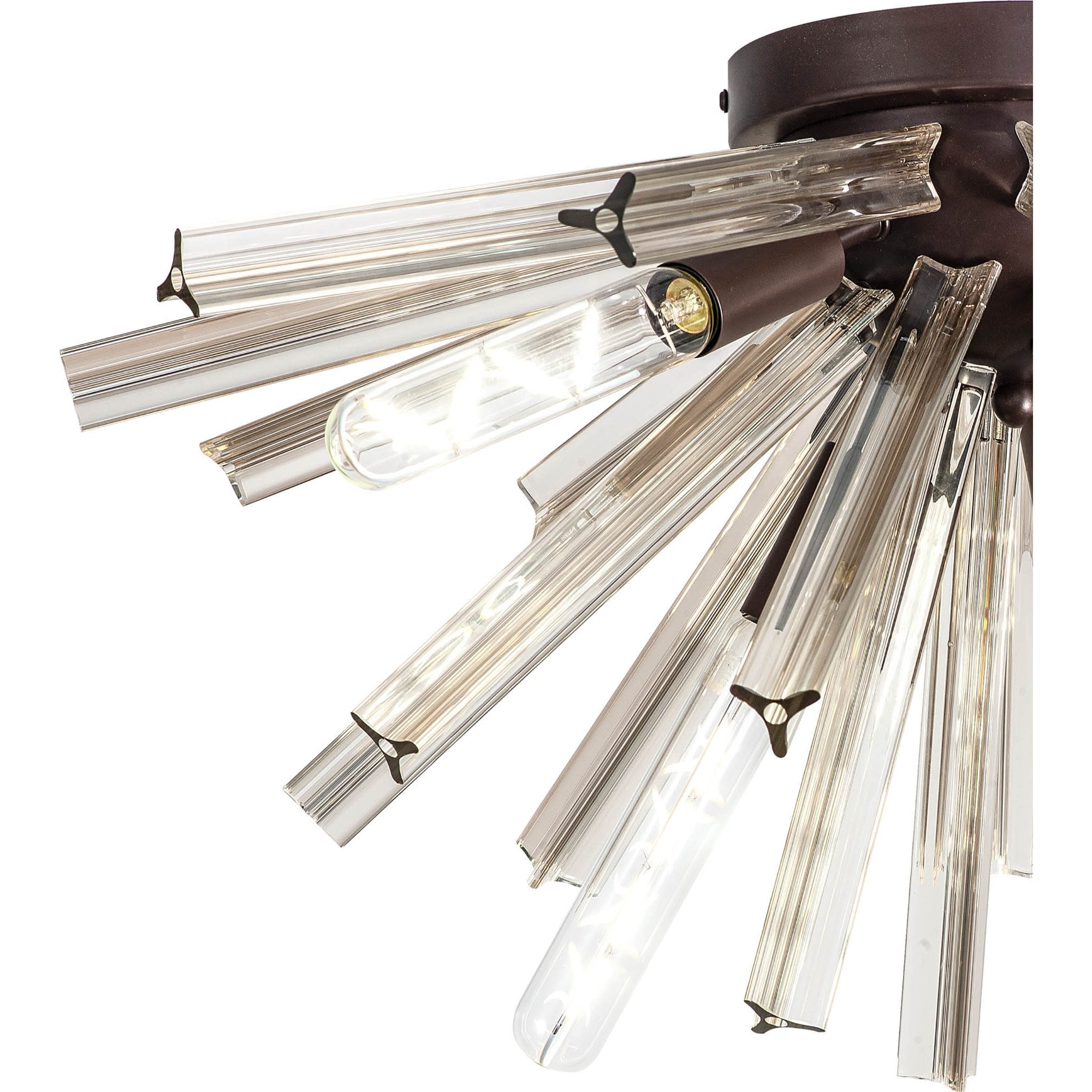 Fabula Wordworth 6 Light Semi-Flush Light - Brown Oxide & Clear Glass