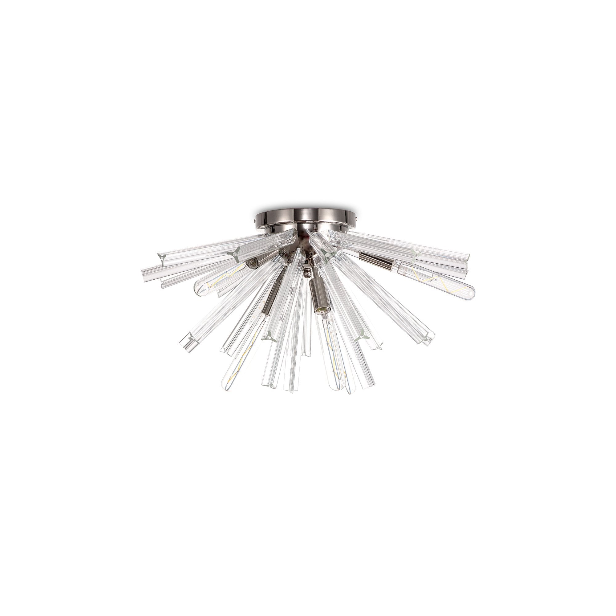 Fabula Wordworth 6 Light Semi-Flush Light - Polished Nickel & Clear Glass