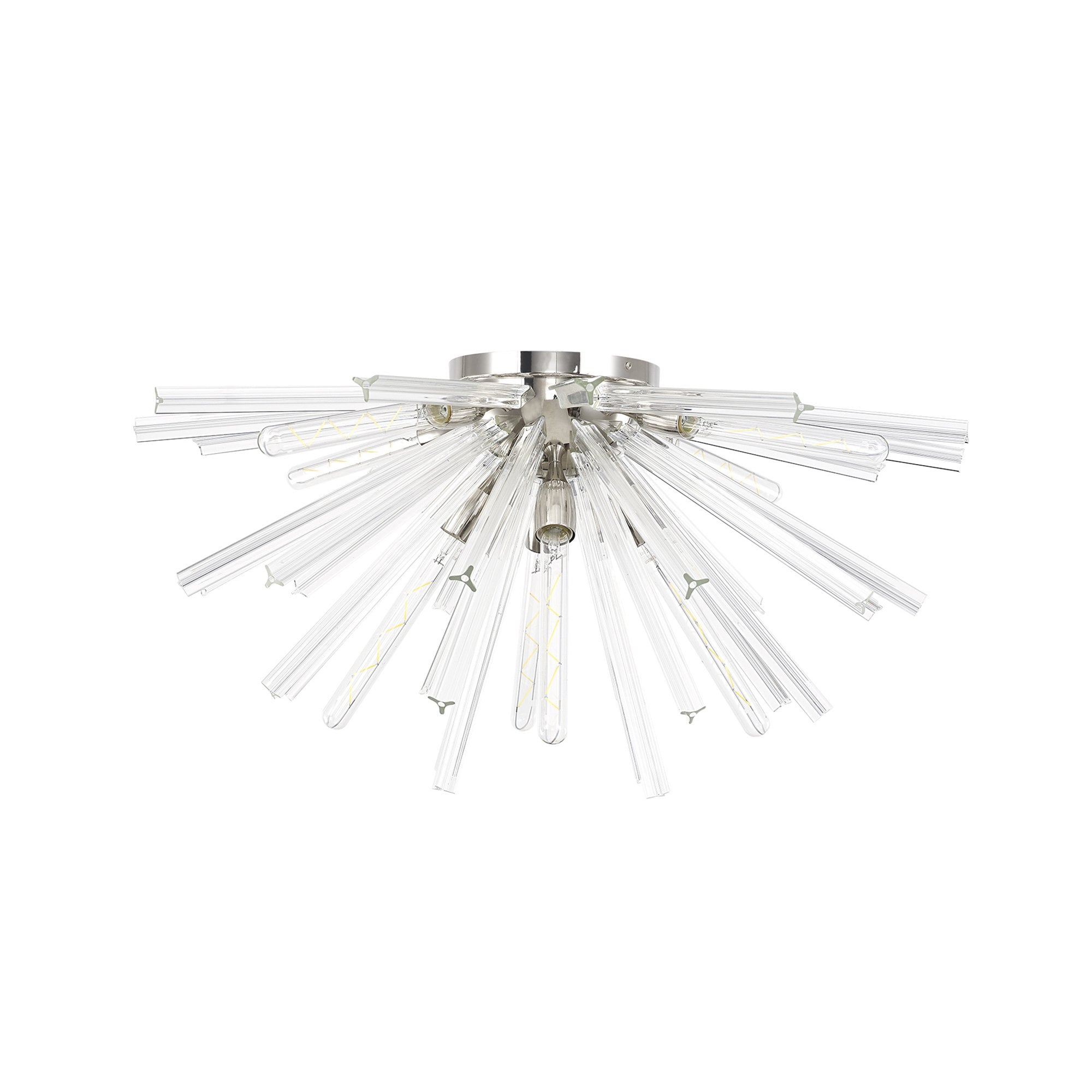 Fabula Wordworth 8 Light Semi-Flush Light - Polished Nickel & Clear Glass