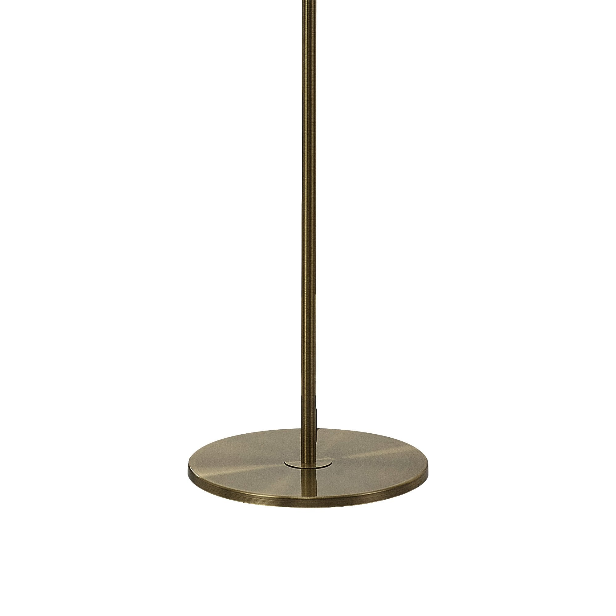 Fabula York 2 Light Floor Lamp - Medium Oak & Antique Brass