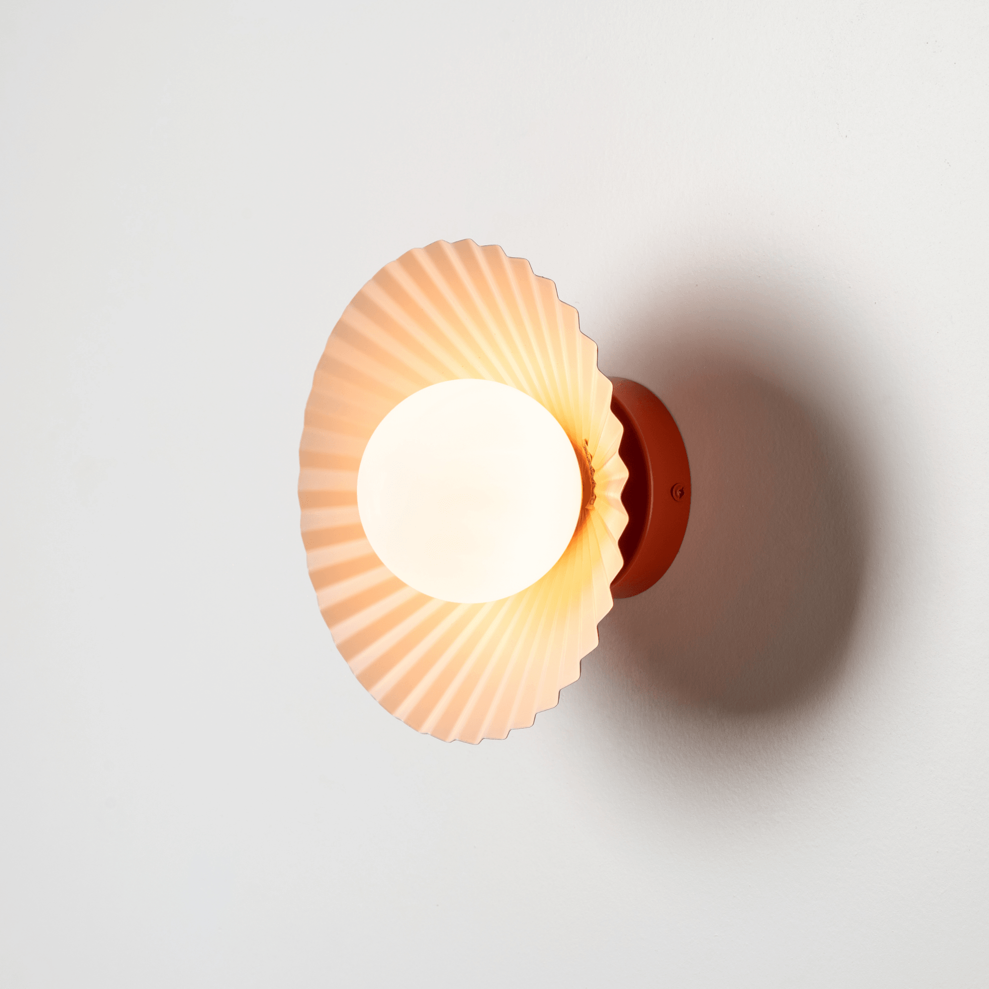 houseof. The Pleat Wall Light - Burnt Orange & Pale Pink
