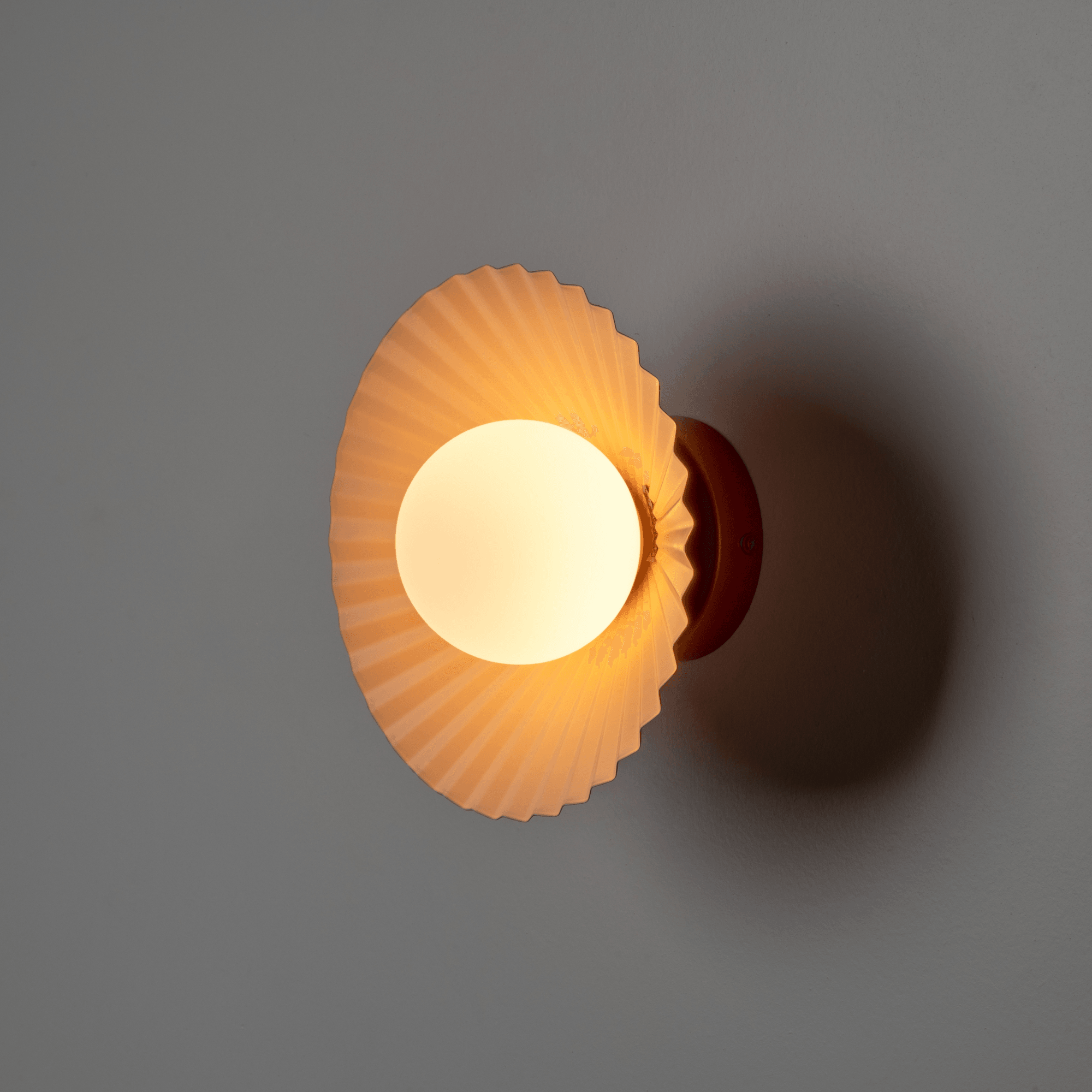 houseof. The Pleat Wall Light - Burnt Orange & Pale Pink
