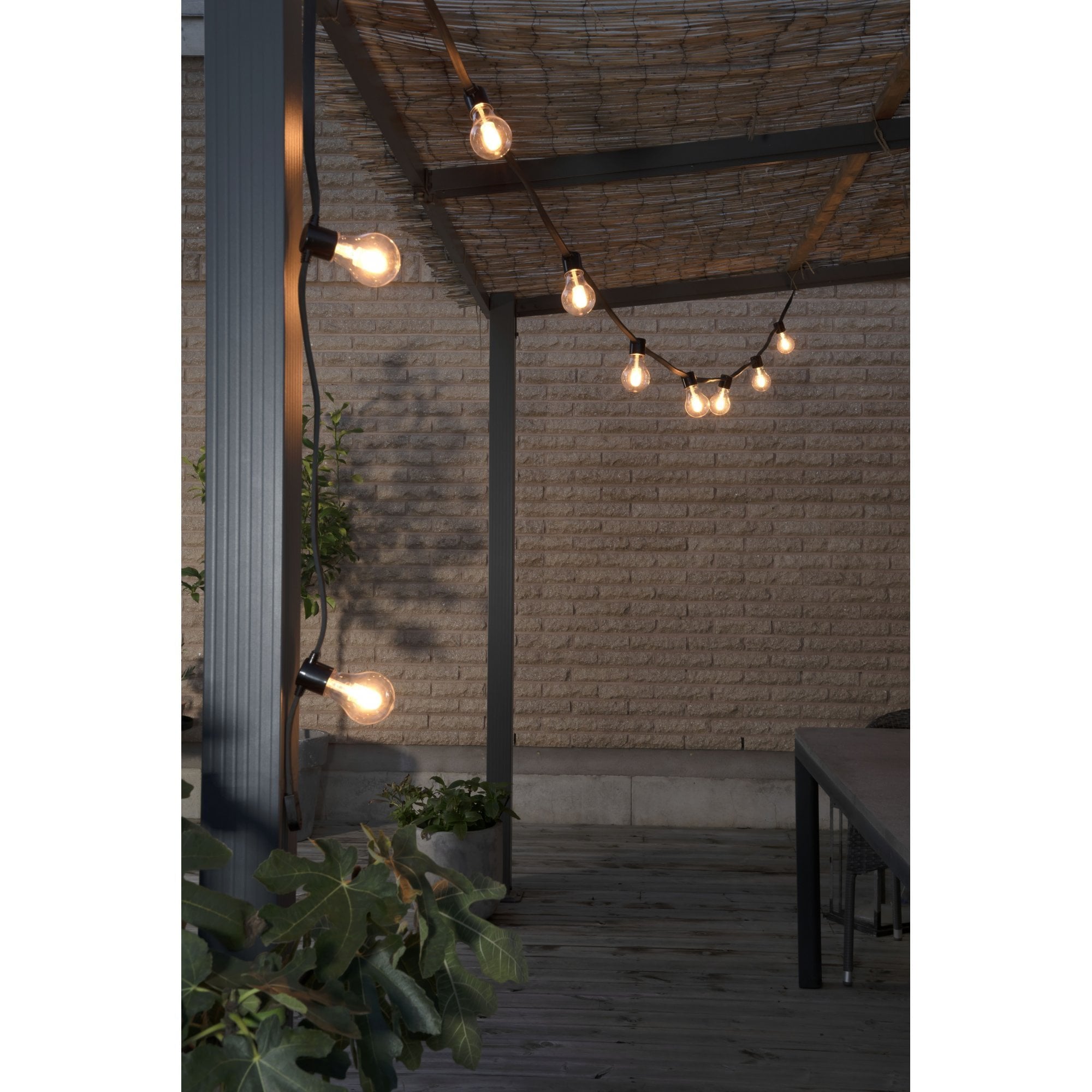 Konstsmide Festoon 9.15m Add-On Set - 10 LED Bulbs - 1800K - Thick Cable