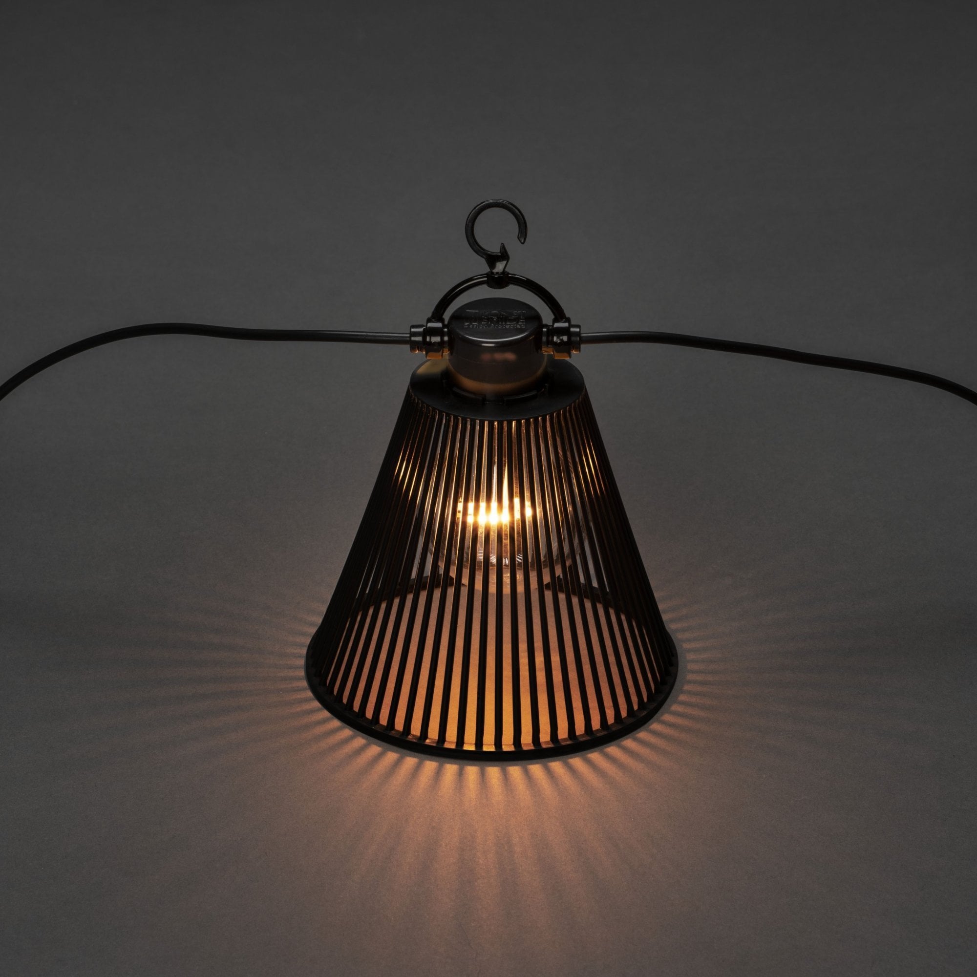 Konstsmide Festoon 9.15m Add-On Set - 10 LED Bulbs - 2000K - Black Shades