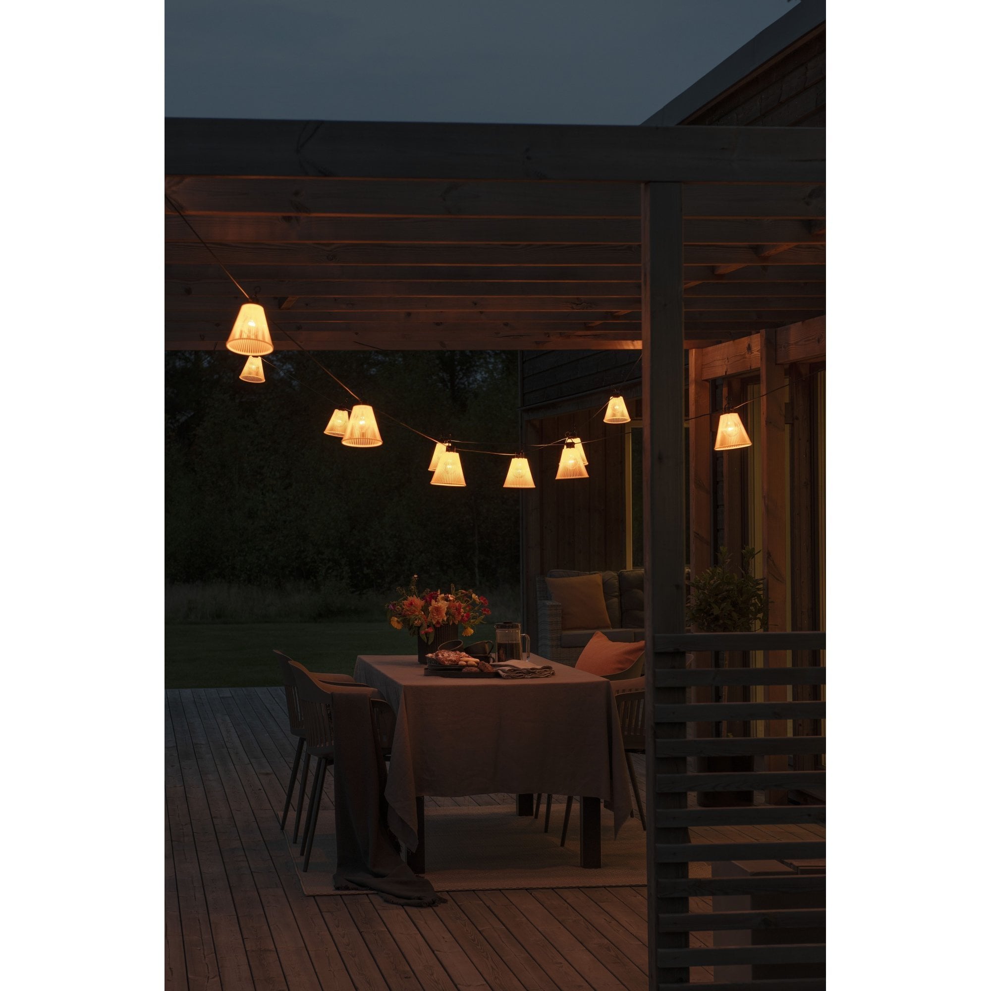Konstsmide Festoon 9.15m Add-On Set - 10 LED Bulbs - 2000K - Yellow Shades
