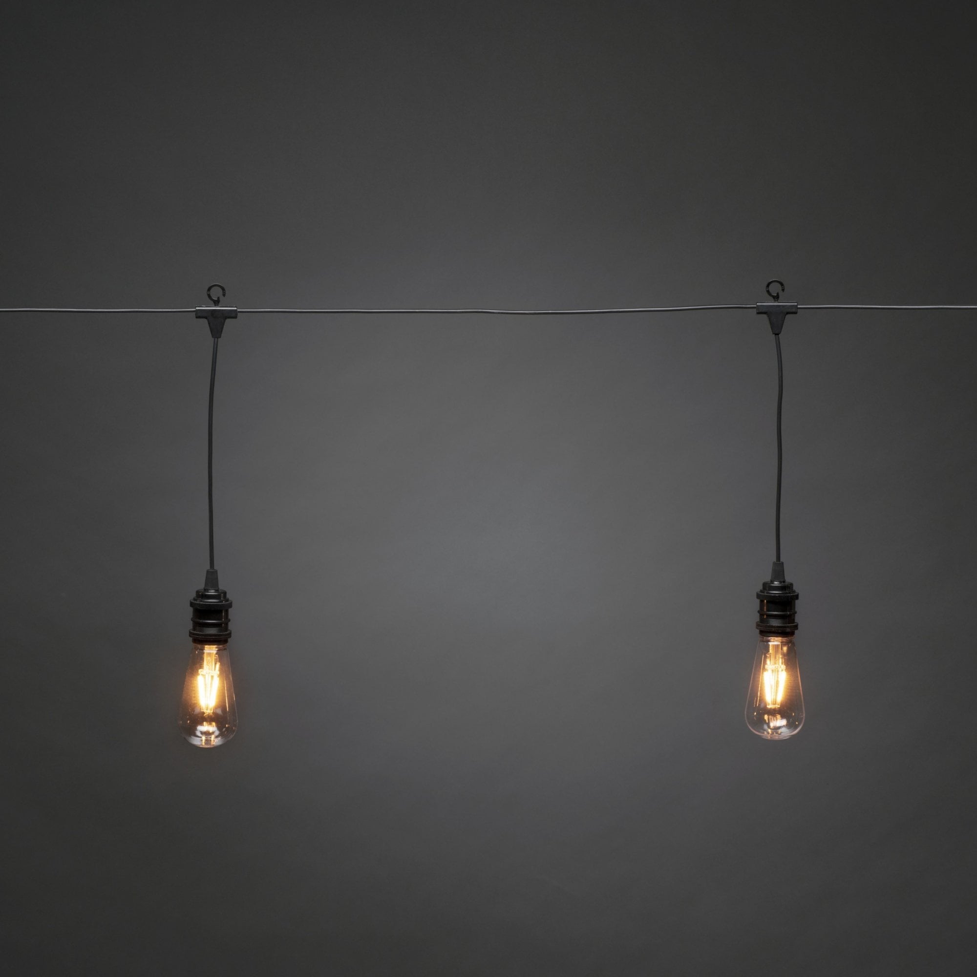 Konstsmide Festoon 9.15m Add-On Set - 10 Pear-Shaped LED Bulbs - 1800K - Icicle Drop