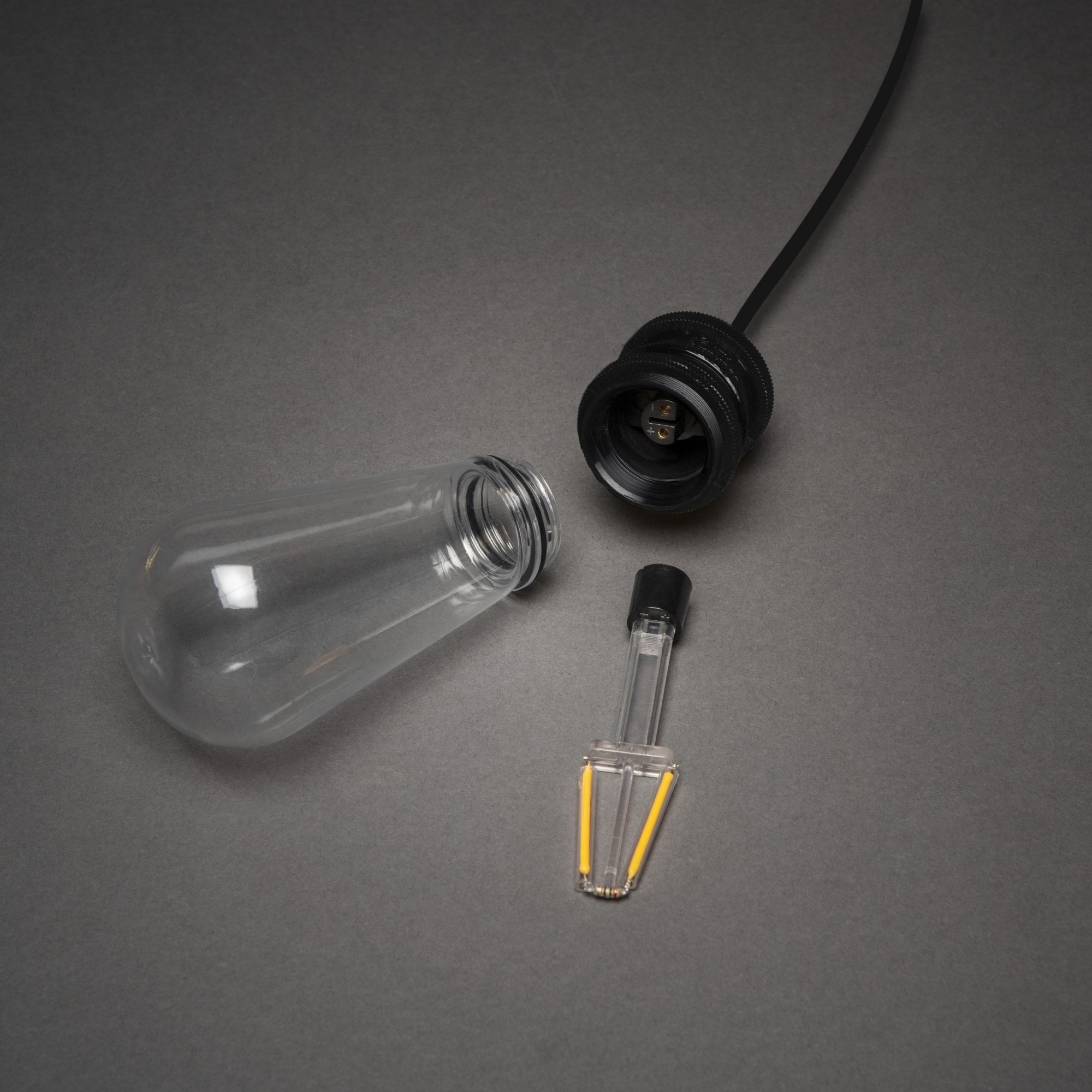 Konstsmide Festoon 9.15m Add-On Set - 10 Pear-Shaped LED Bulbs - 1800K - Icicle Drop