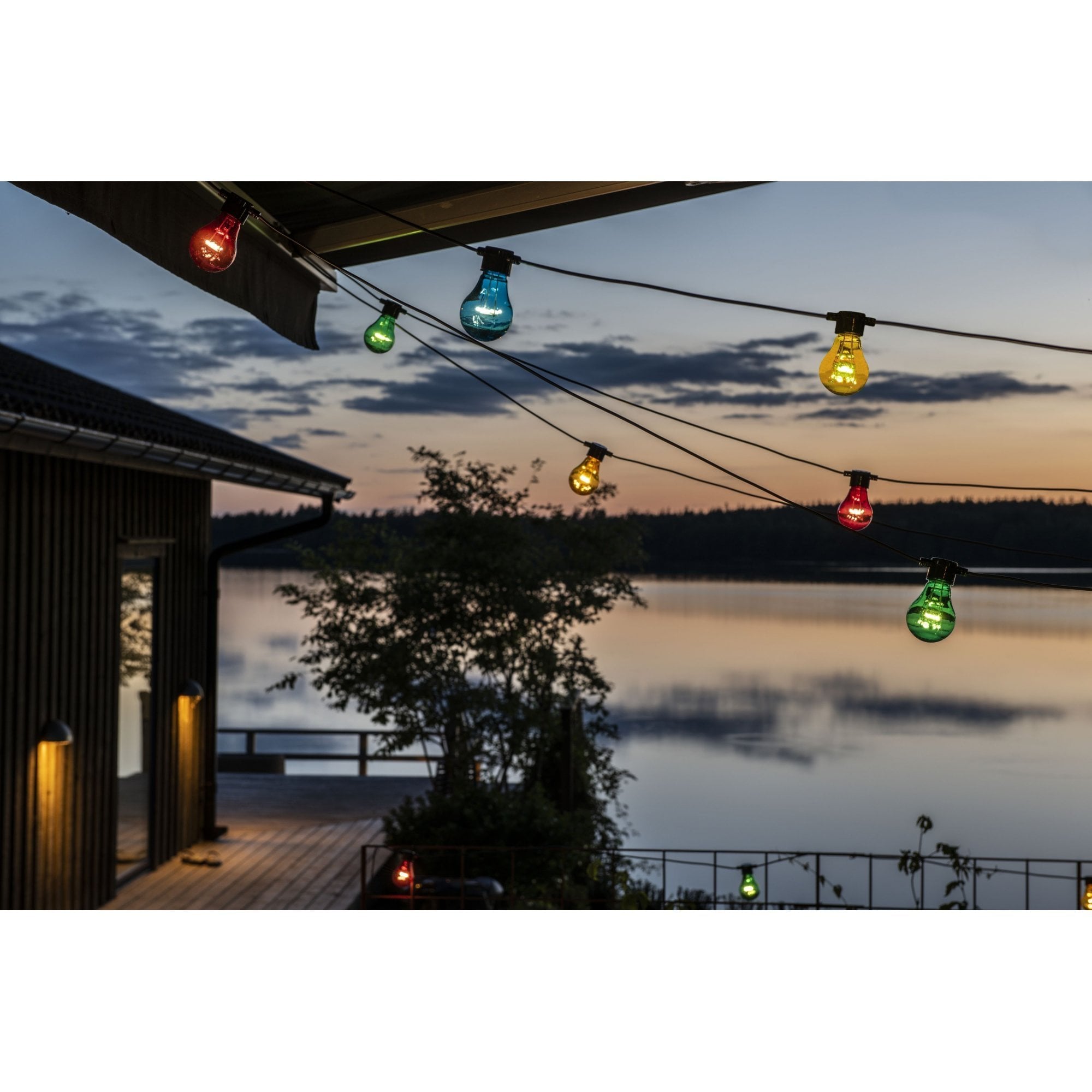 Konstsmide Festoon 4.5m Light Set - 10 LED Bulbs - Multicoloured - Short Drop